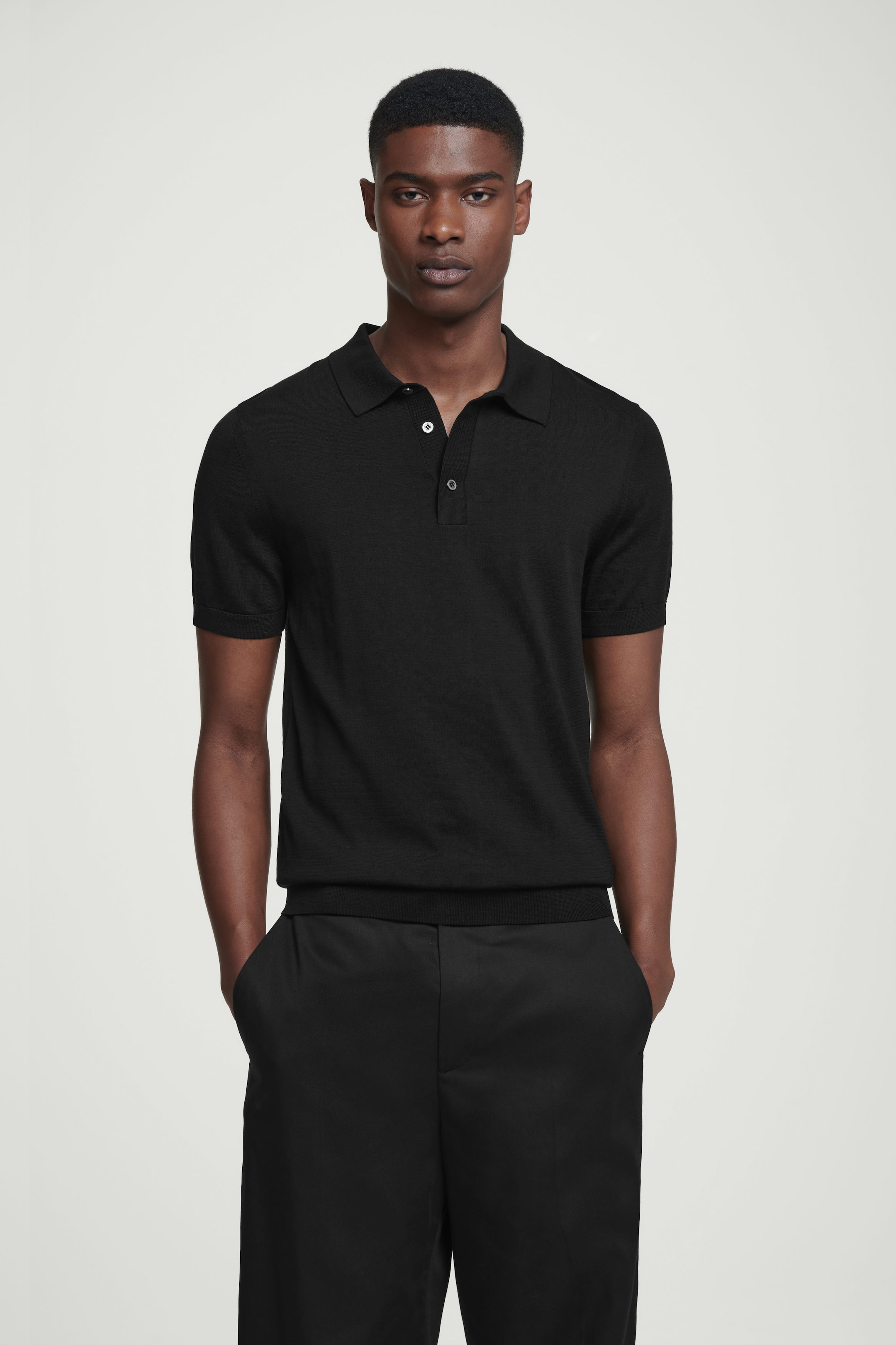 KNITTED SILK POLO SHIRT