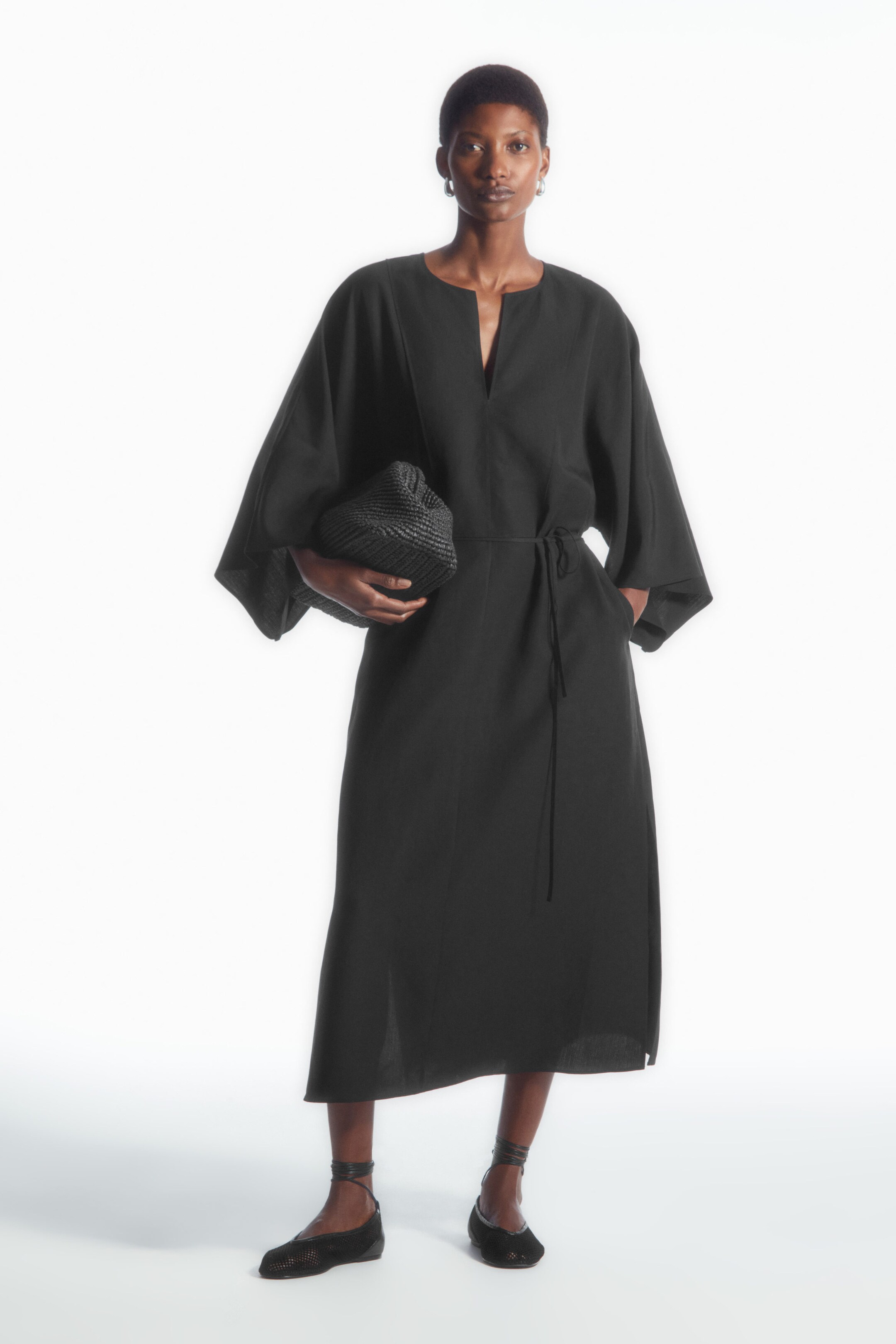 OVERSIZED KAFTAN MIDI DRESS