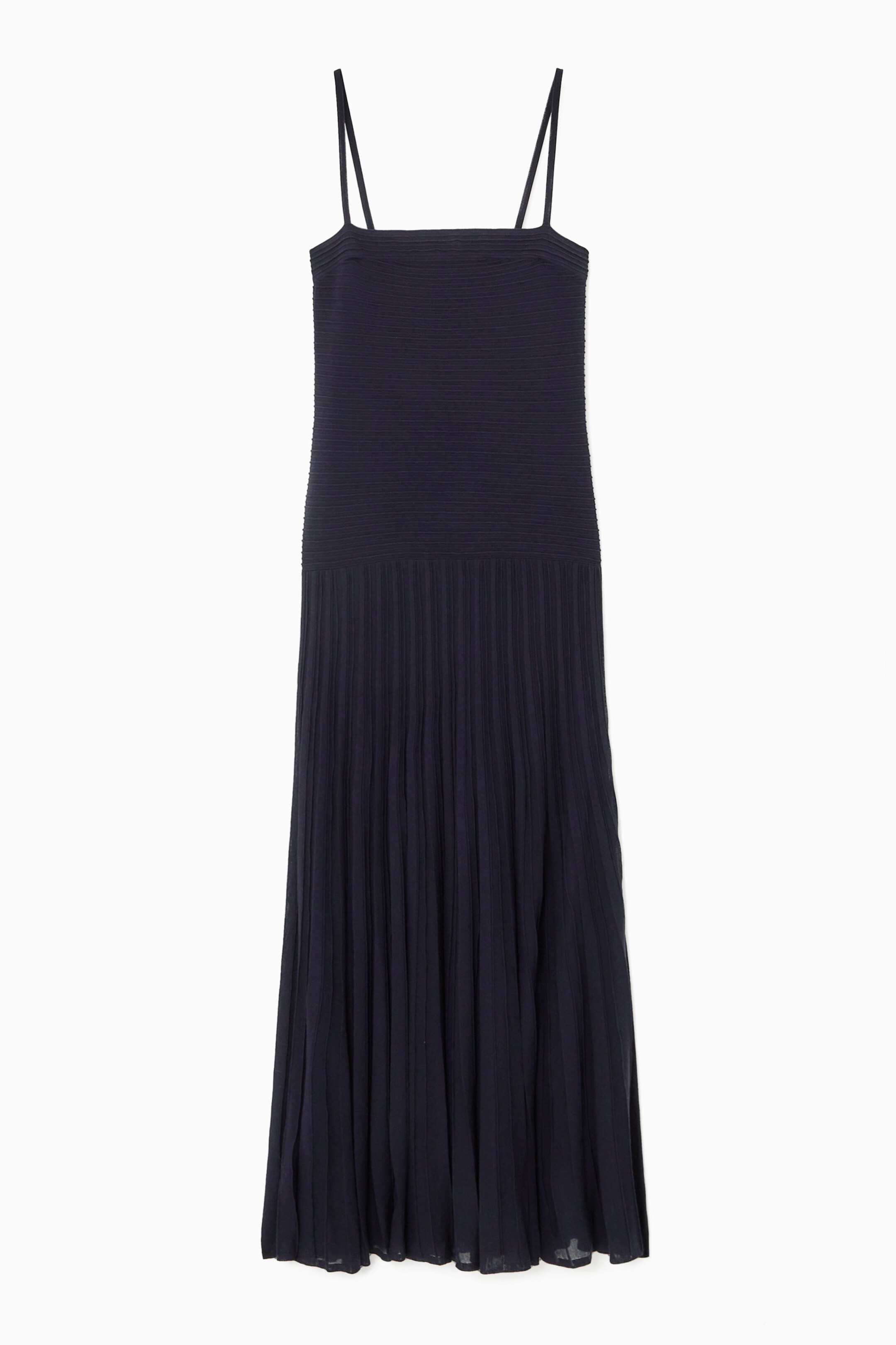 PLEATED KNITTED MAXI DRESS