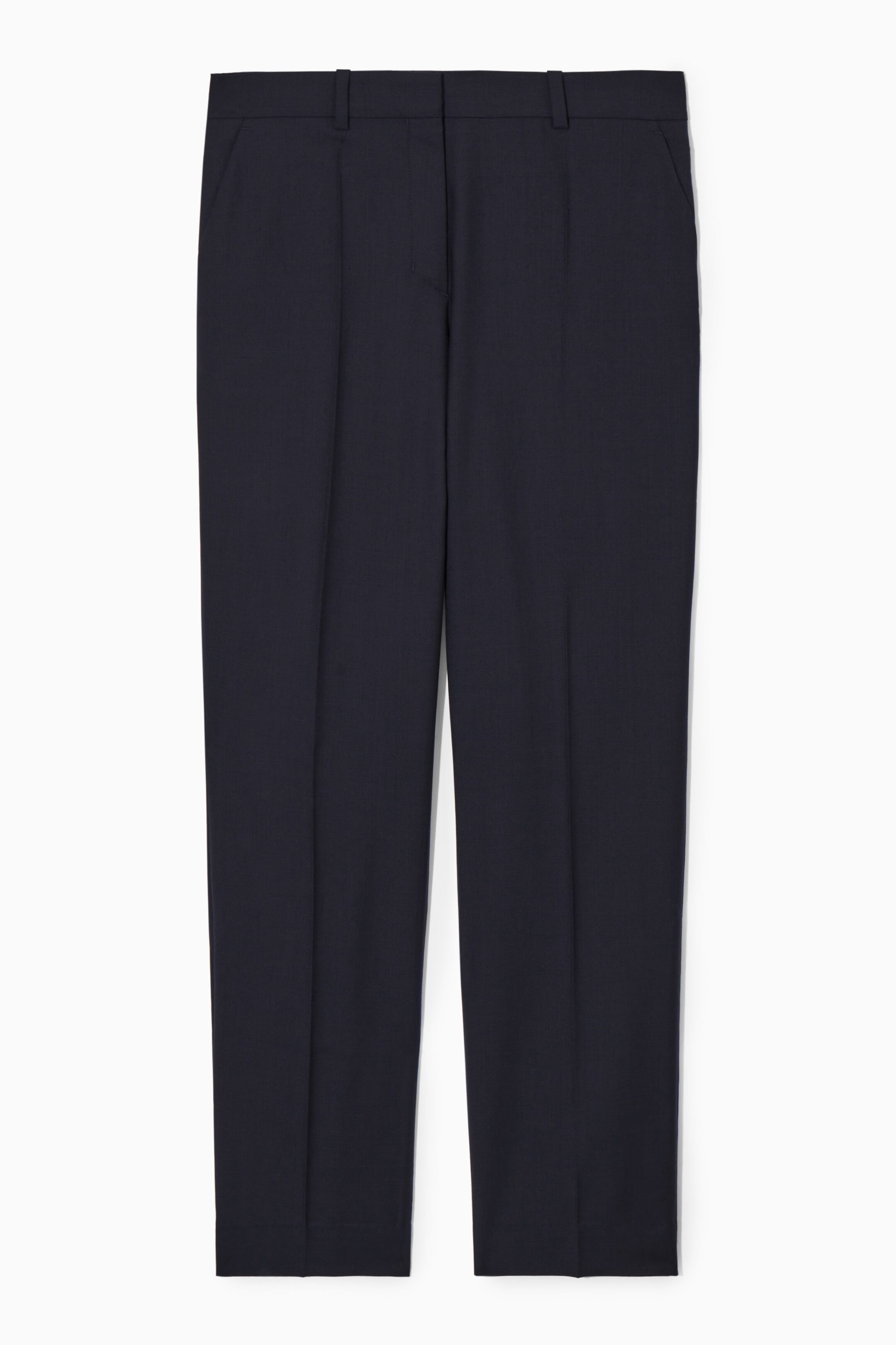 SLIM WOOL STRAIGHT-LEG TROUSERS