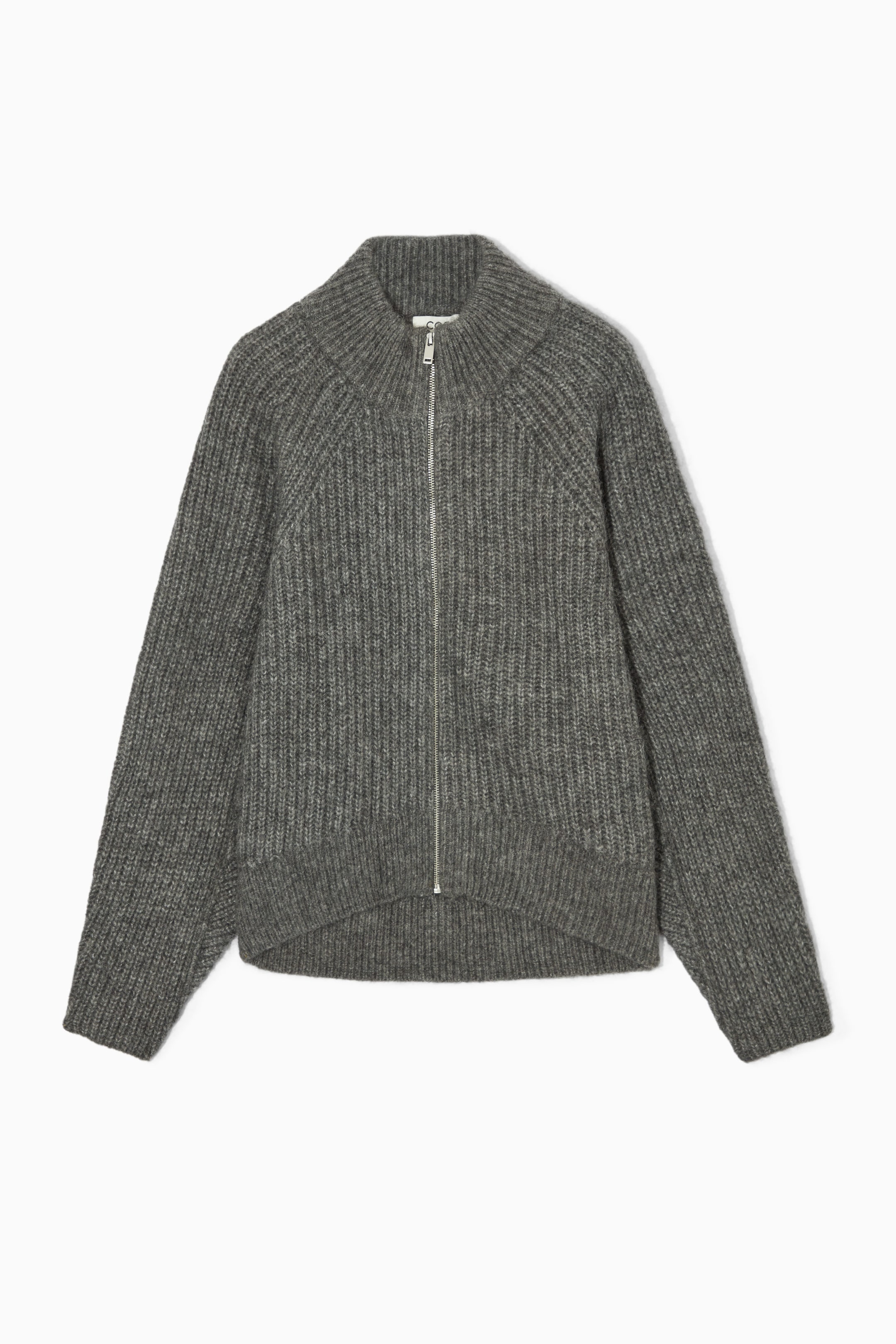 ALPACA-BLEND ZIP-UP CARDIGAN