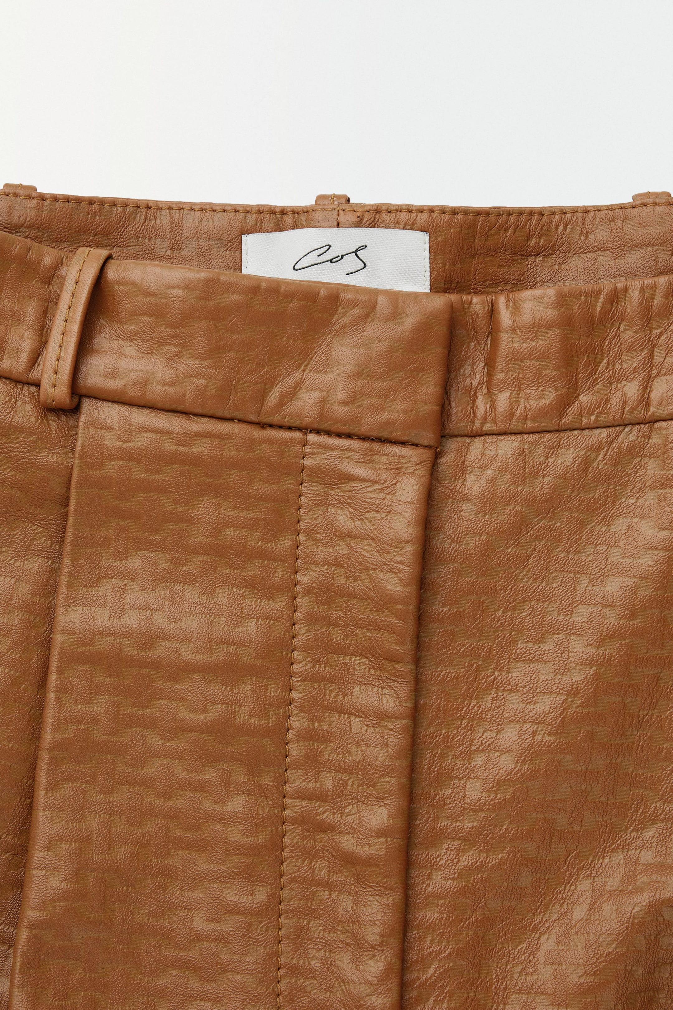 THE EMBOSSED-LEATHER BERMUDA SHORTS