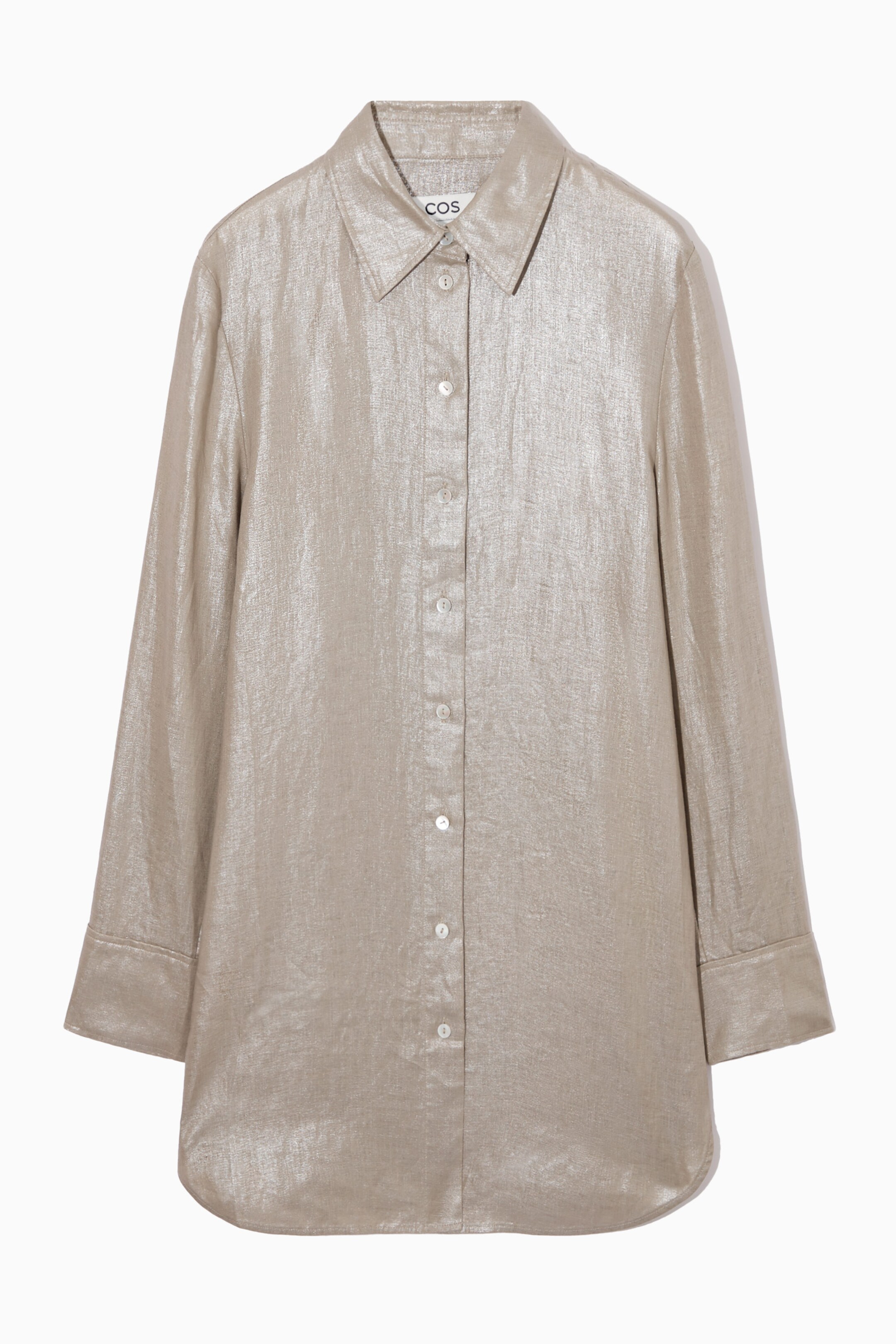 OVERSIZED METALLIC LINEN SHIRT