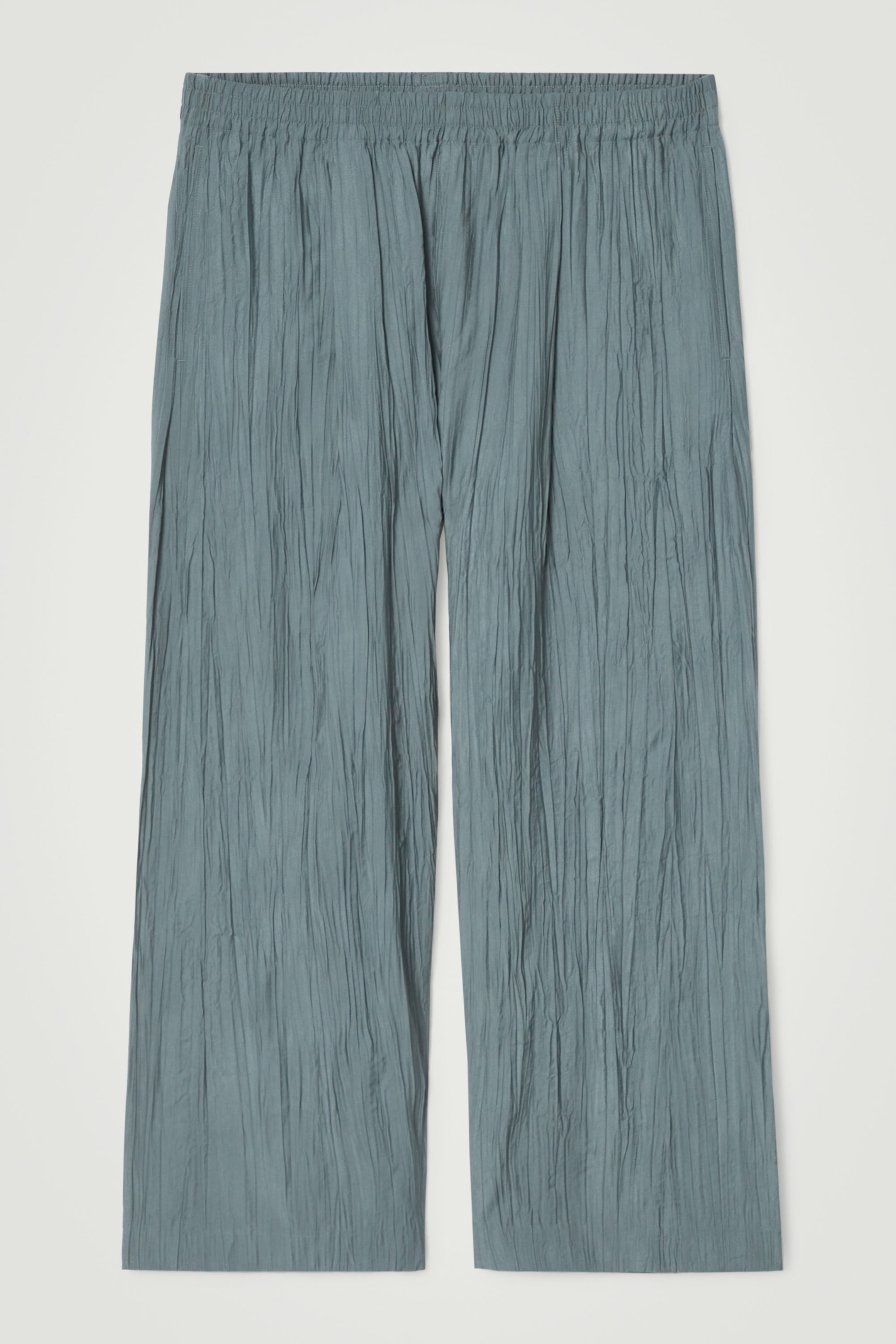 CRINKLED WIDE-LEG TROUSERS