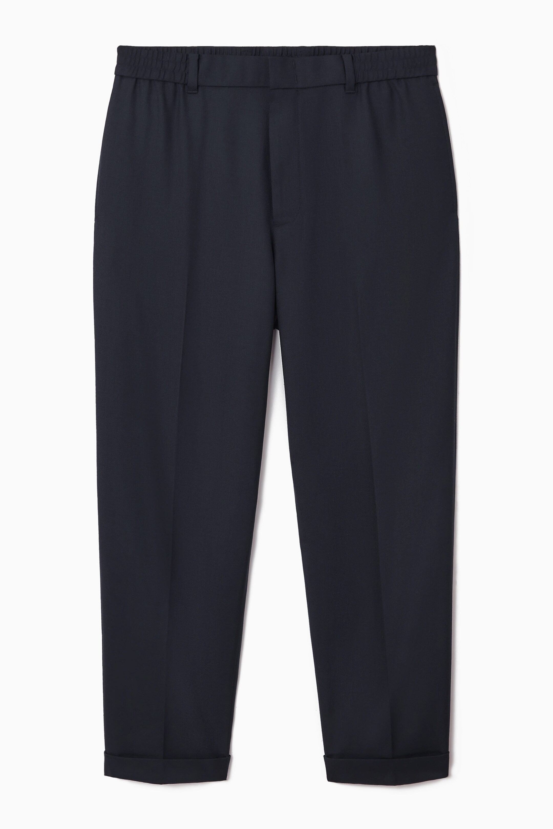 TURN-UP WOOL-BLEND TROUSERS