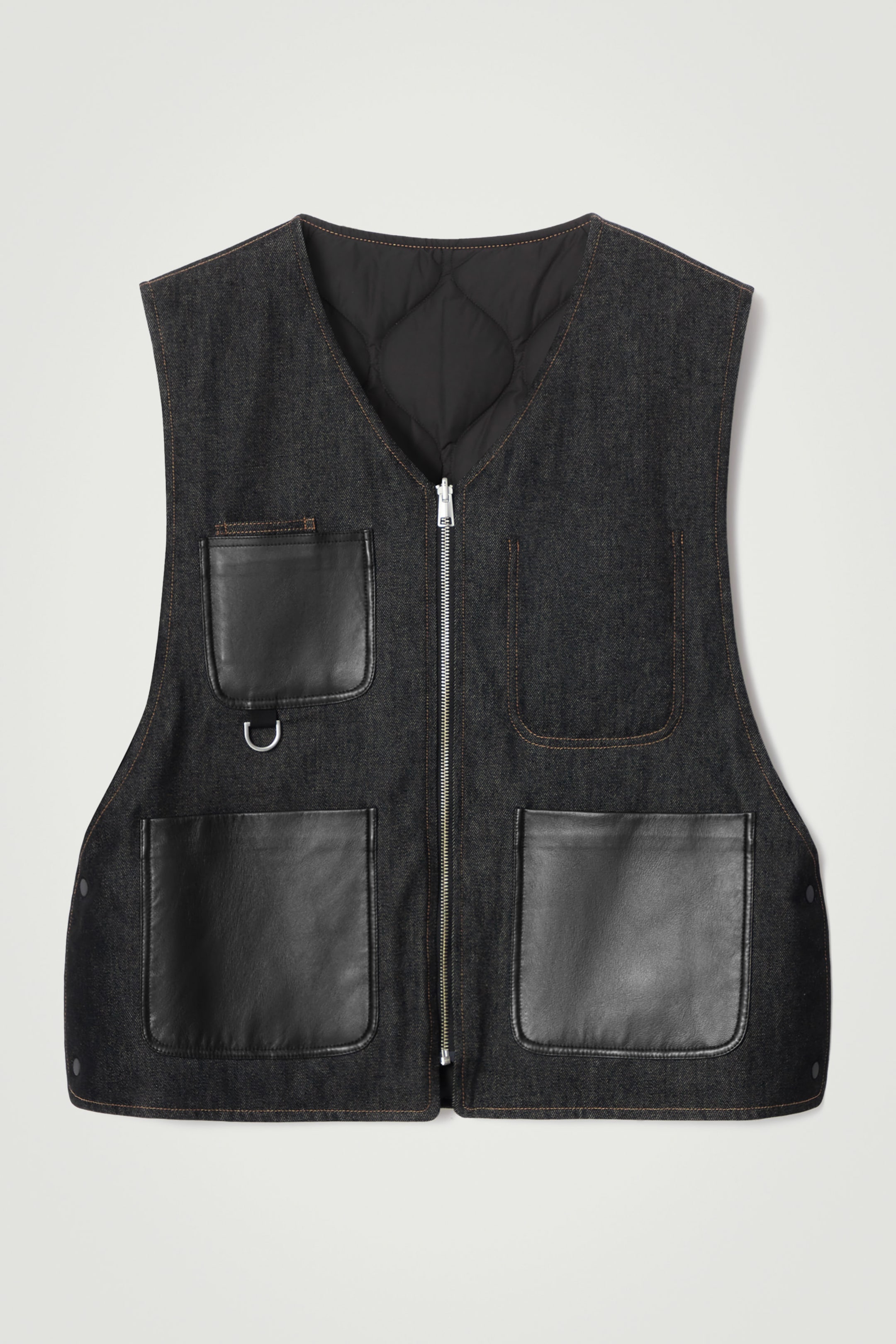 REVERSIBLE DENIM UTILITY GILET