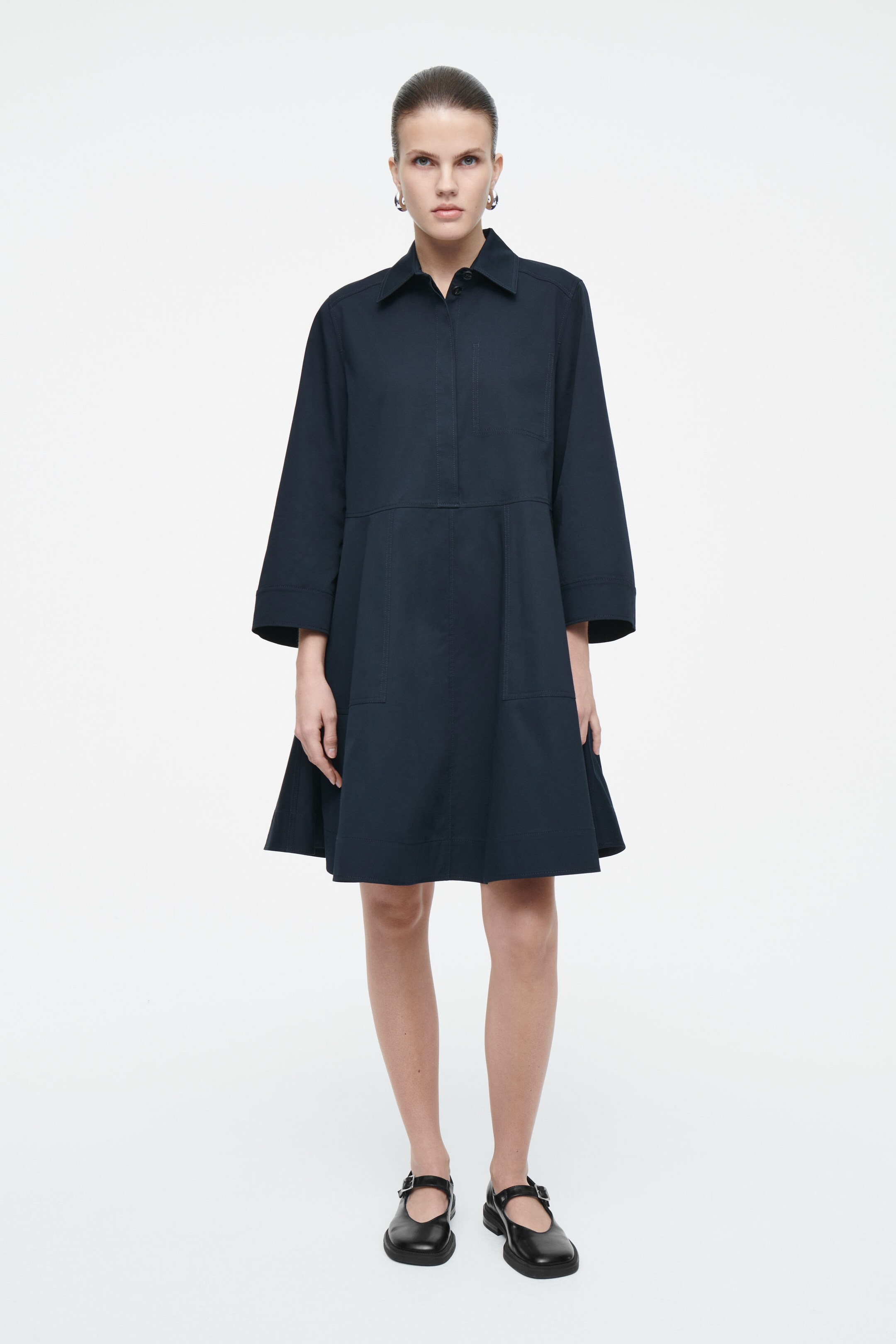 COTTON UTILITY SHIRT DRESS