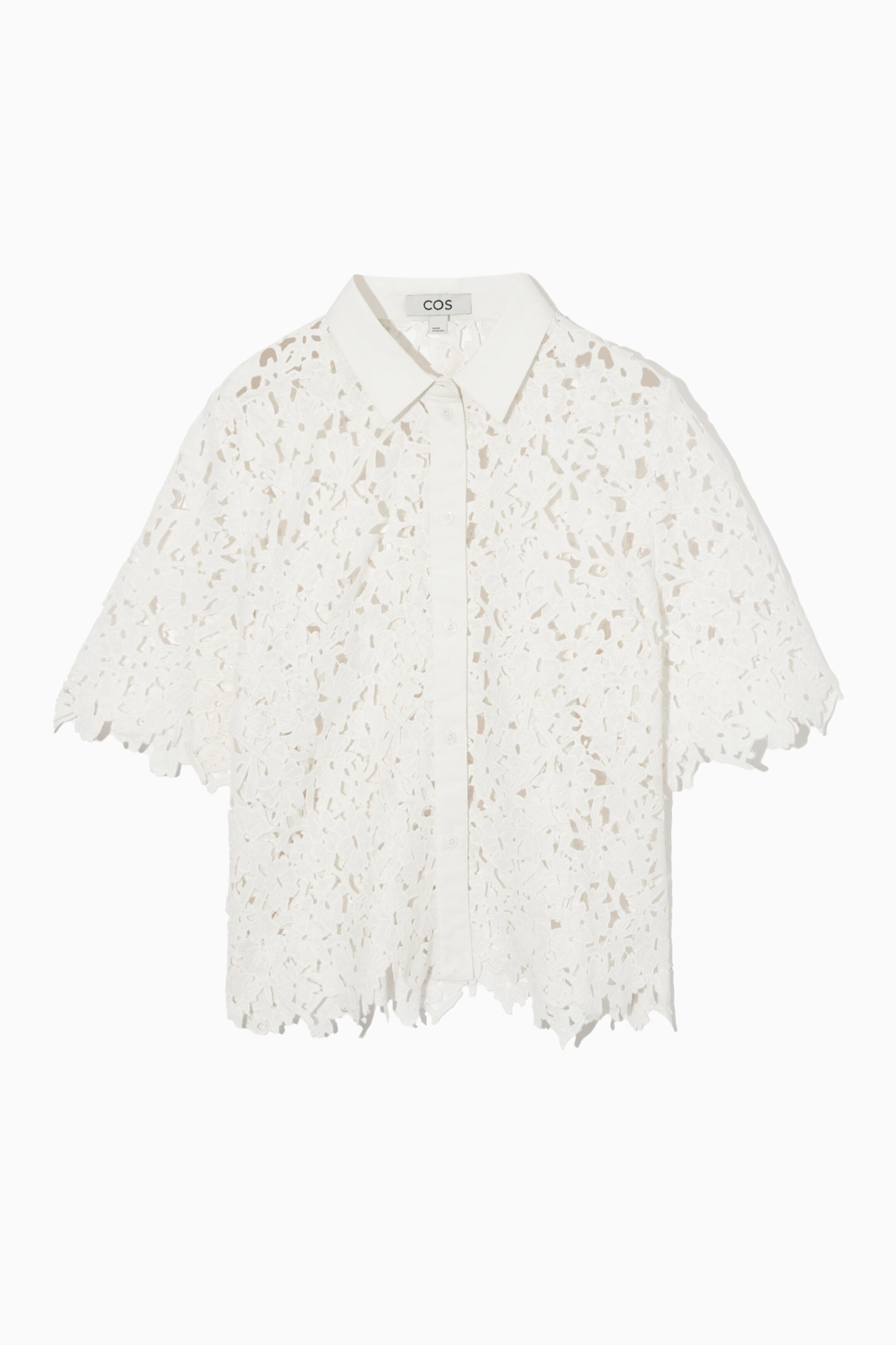 SHORT-SLEEVED BRODERIE ANGLAISE SHIRT