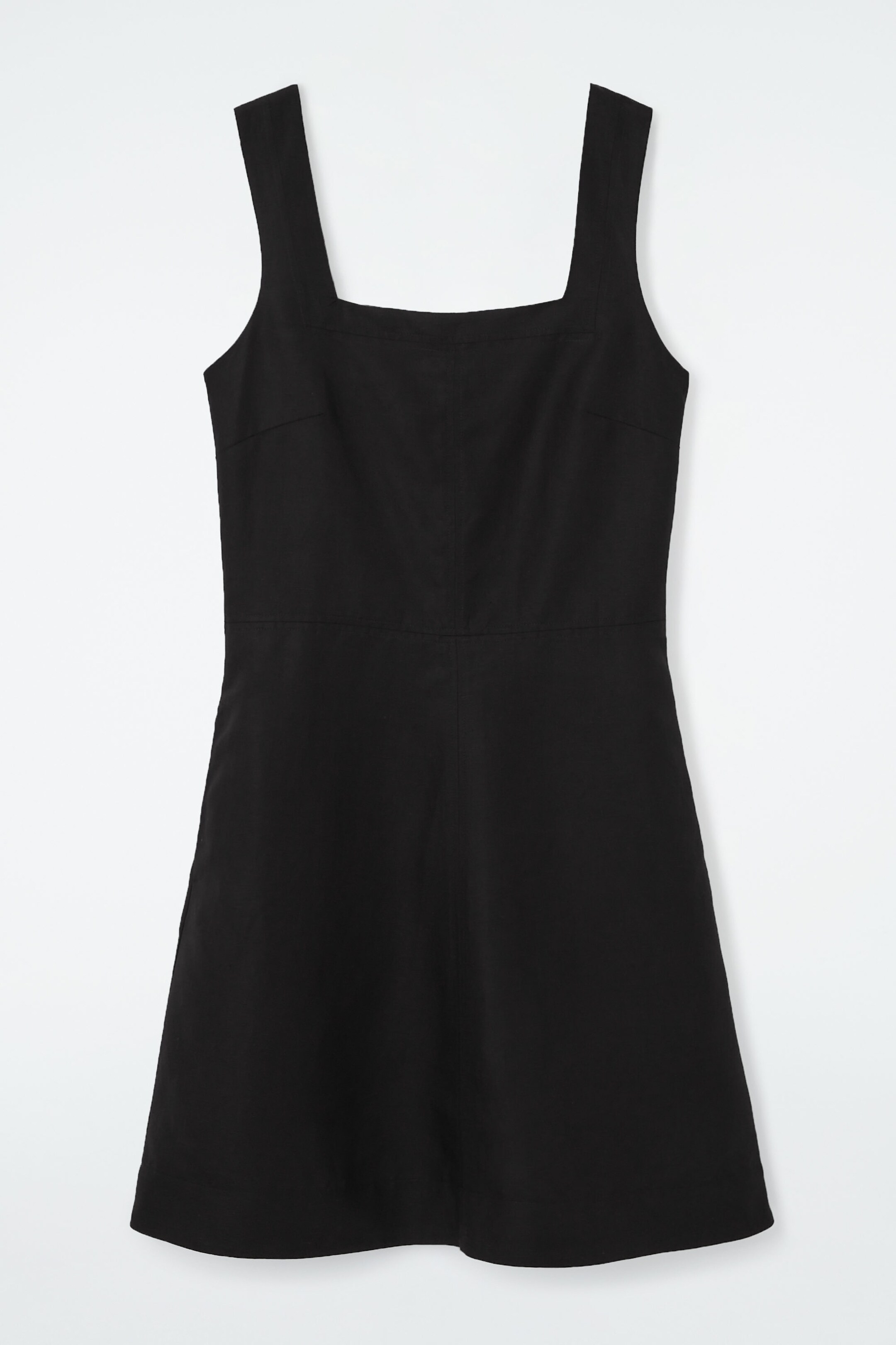 SQUARE-NECK MINI PINAFORE DRESS