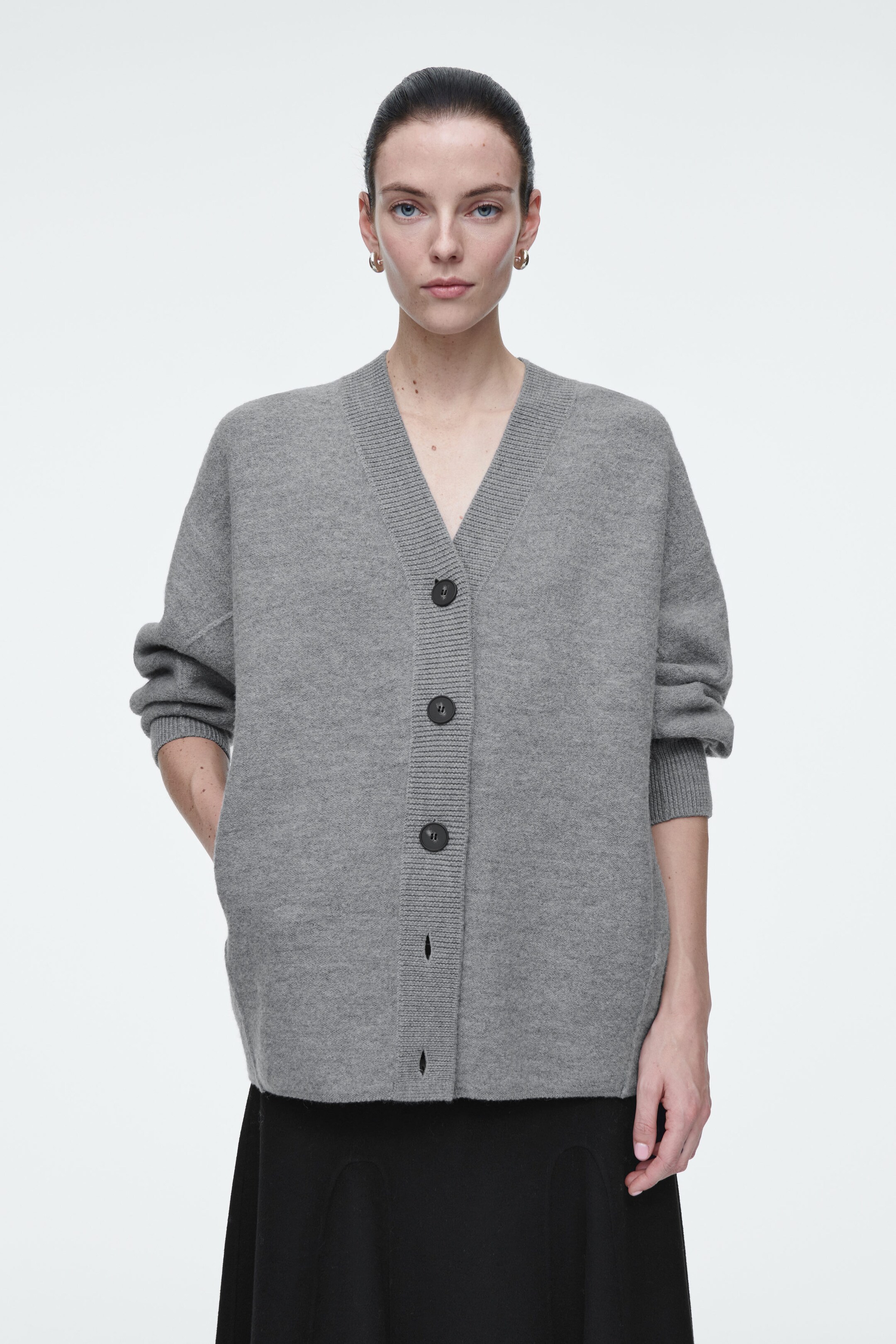 CARDIGAN OVERSIZE EN LAINE MÉRINOS BOUILLIE