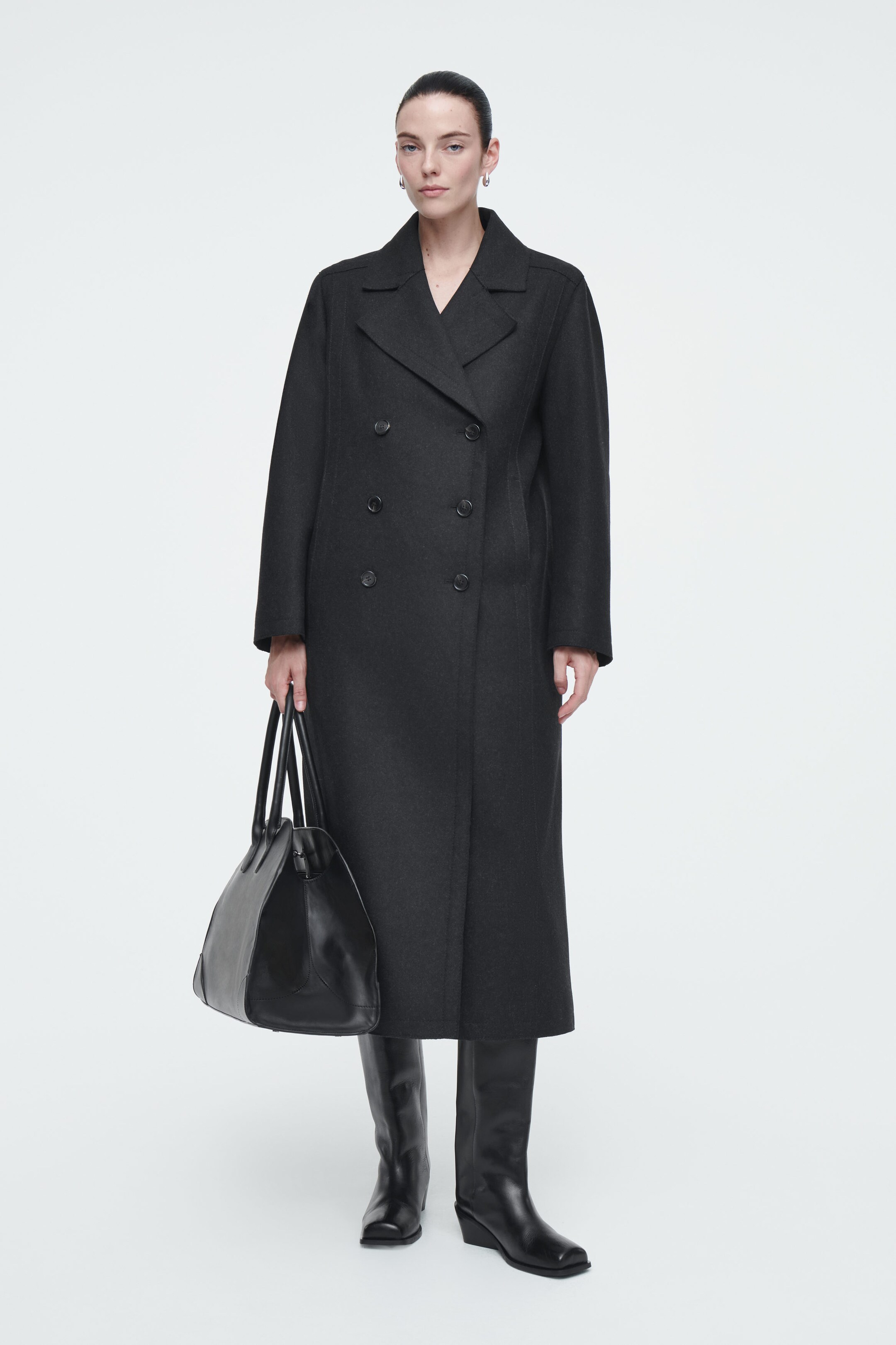 LONGLINE WOOL PEA COAT