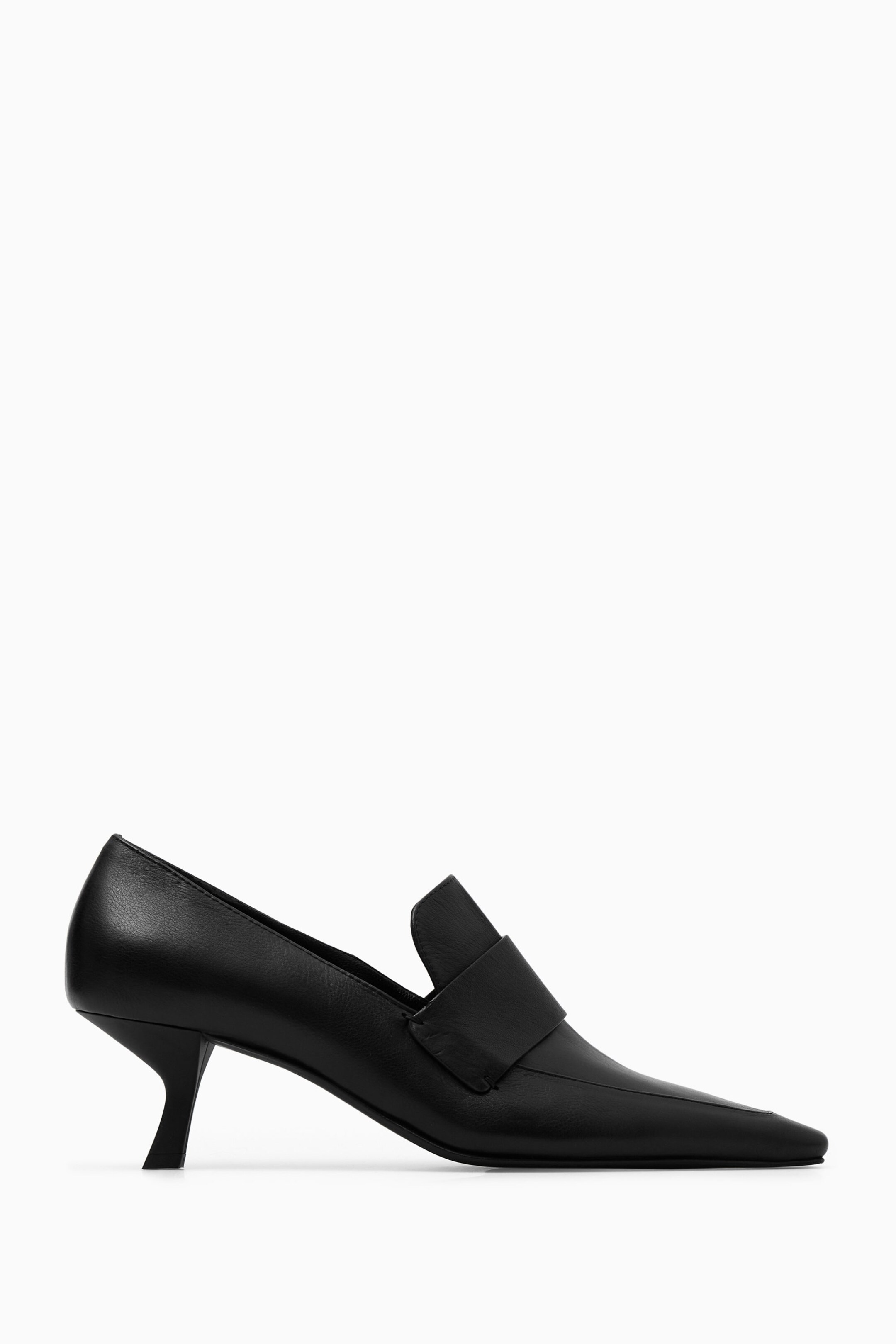 LEATHER HEELED LOAFERS