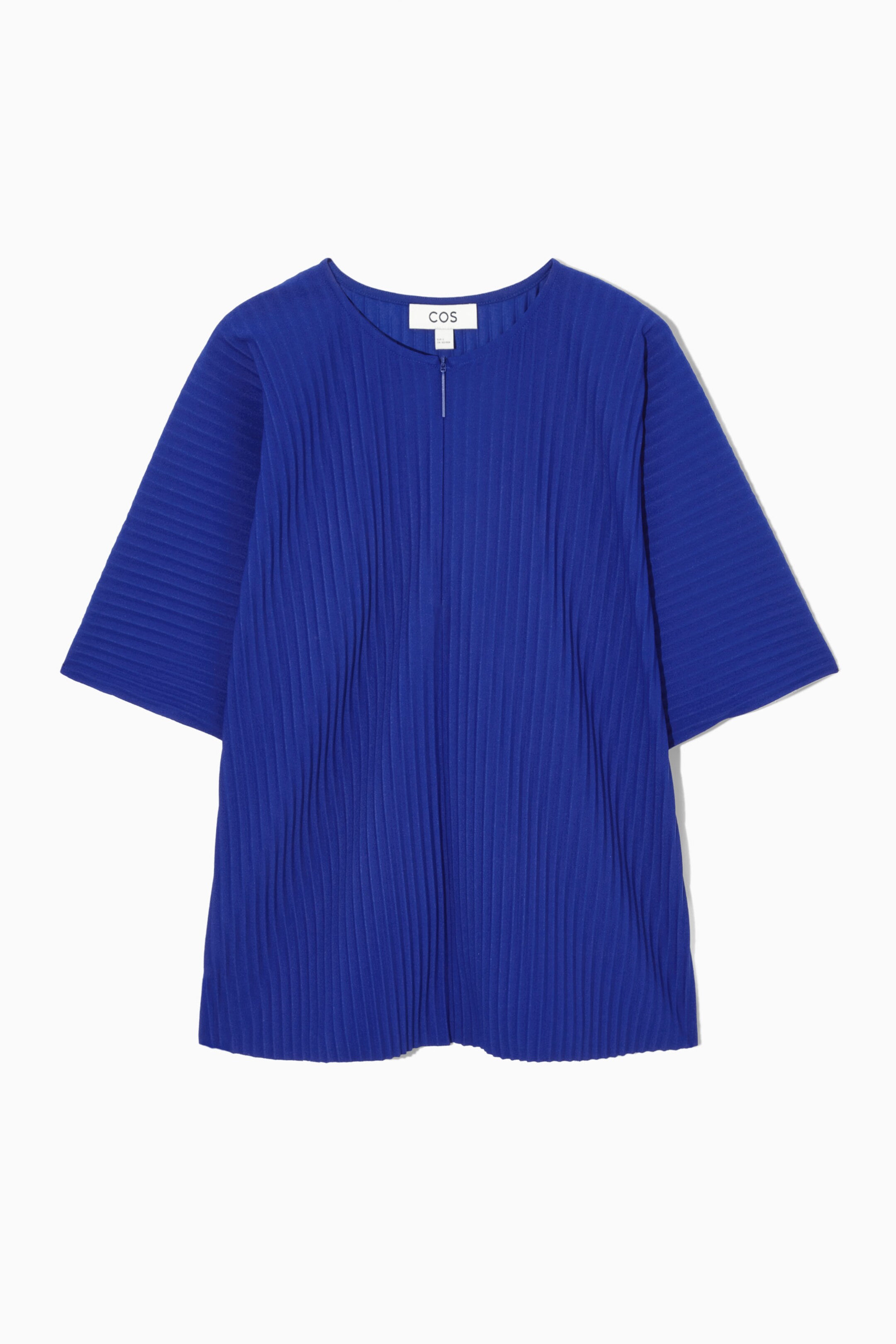 PLEATED HALF-ZIP TOP