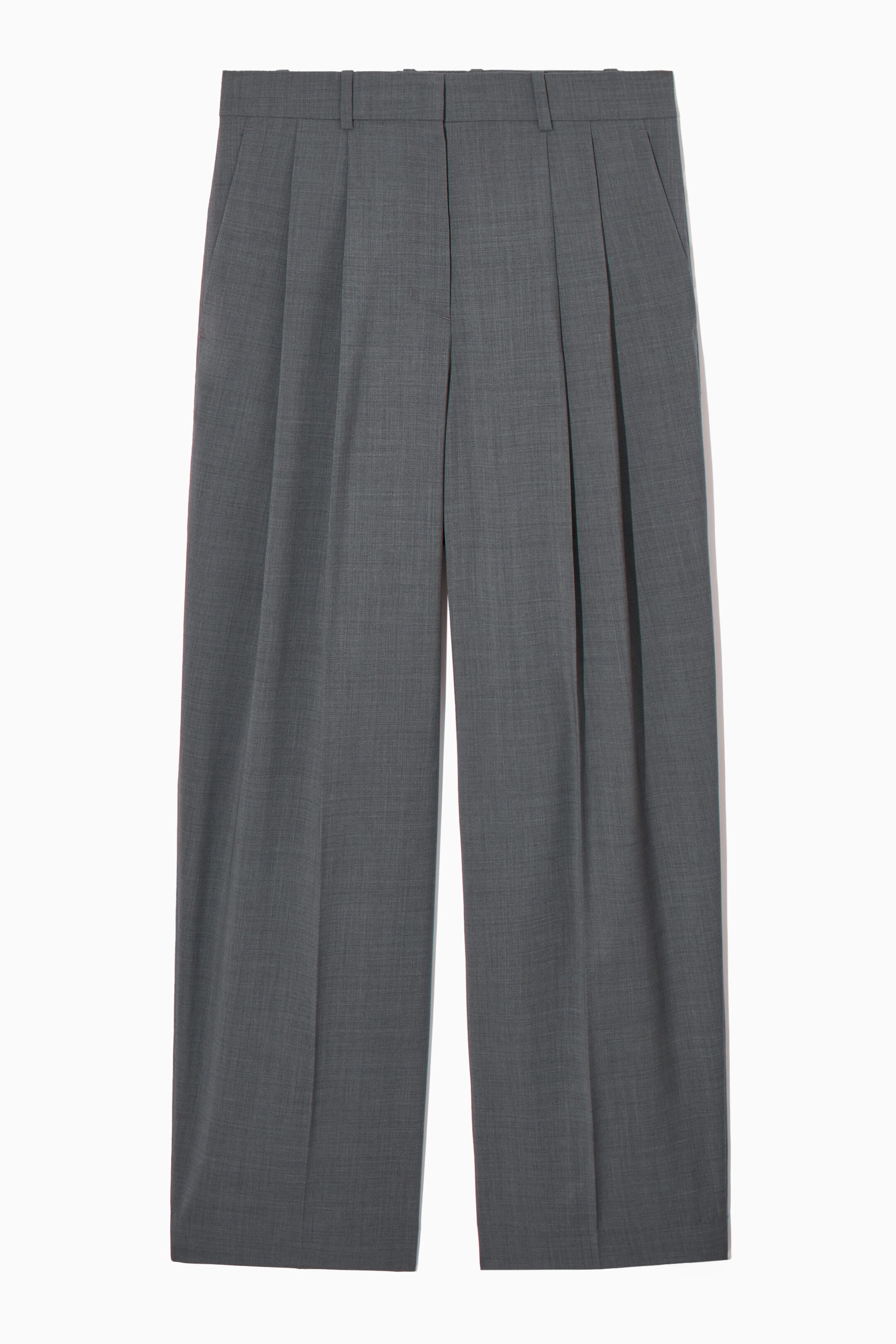 RELAXED TAILORED WOOL WIDE-LEG TROUSERS