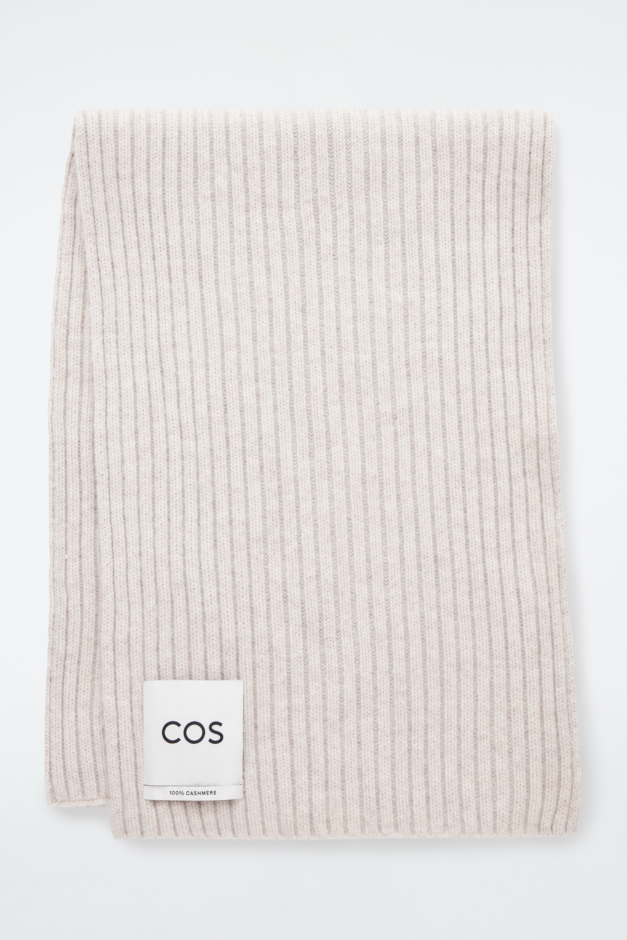 CHUNKY RIBBED PURE CASHMERE SCARF