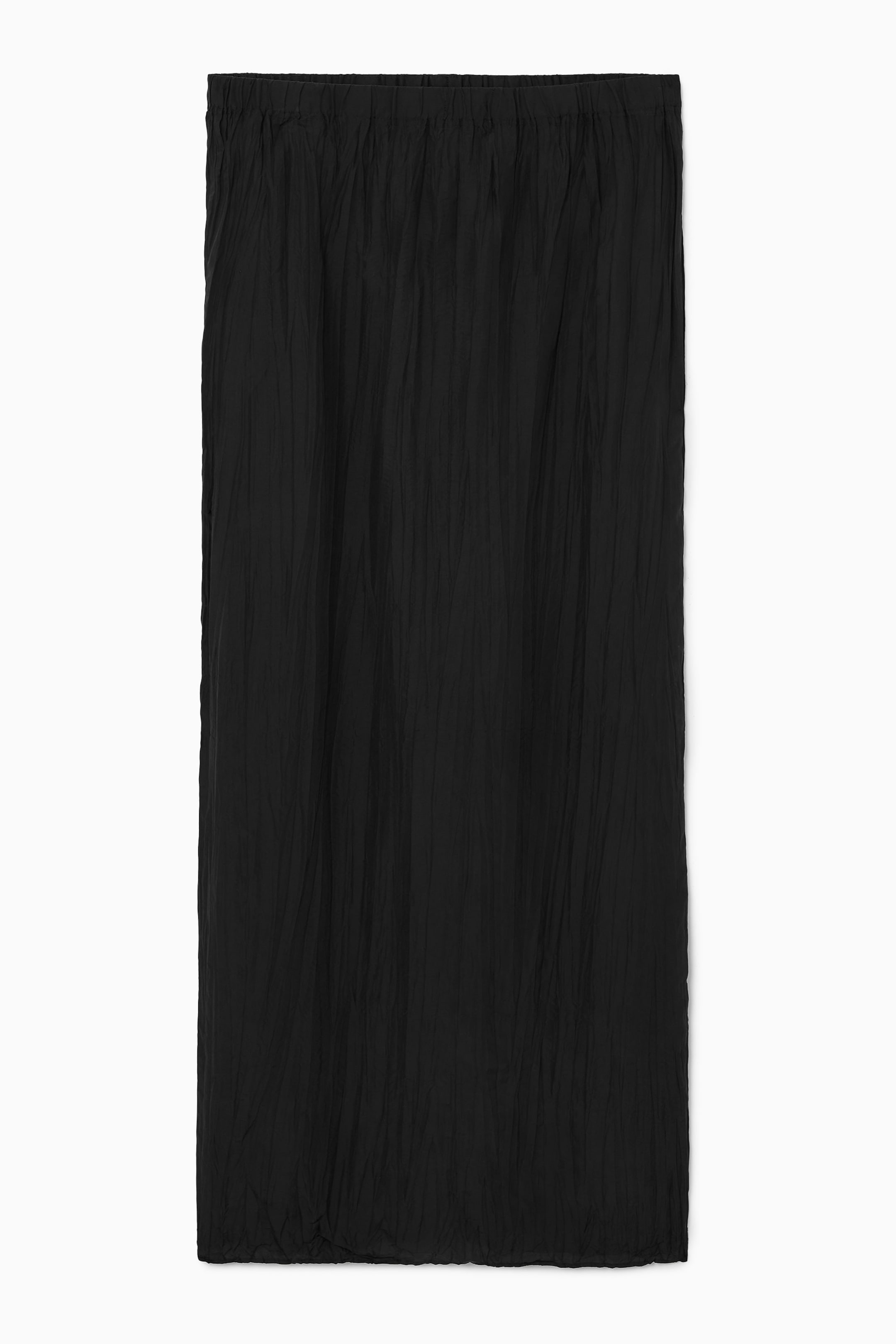 PLISSÉ SILK COLUMN MIDI SKIRT