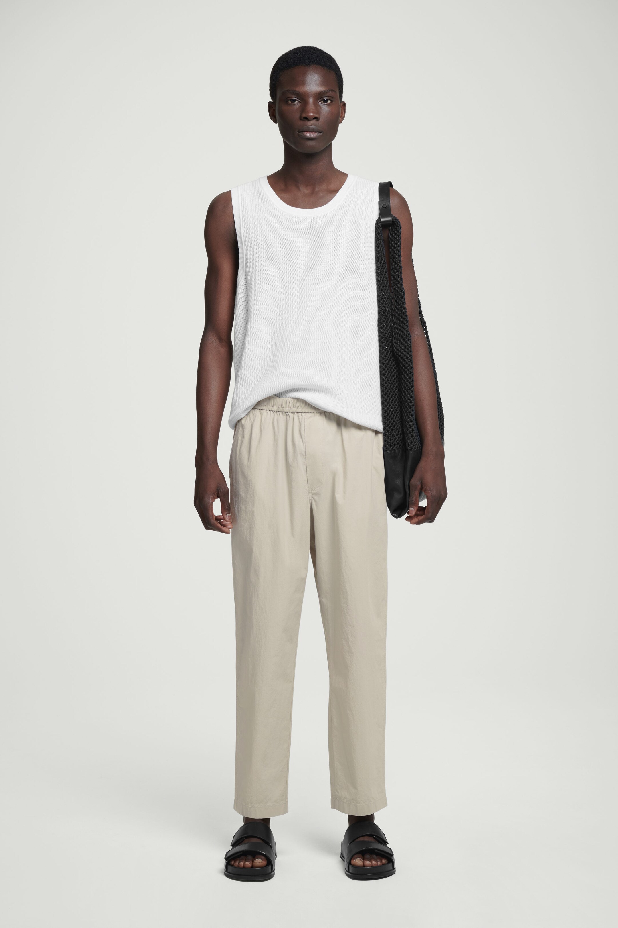 TAPERED POPLIN PULL-ON PANTS