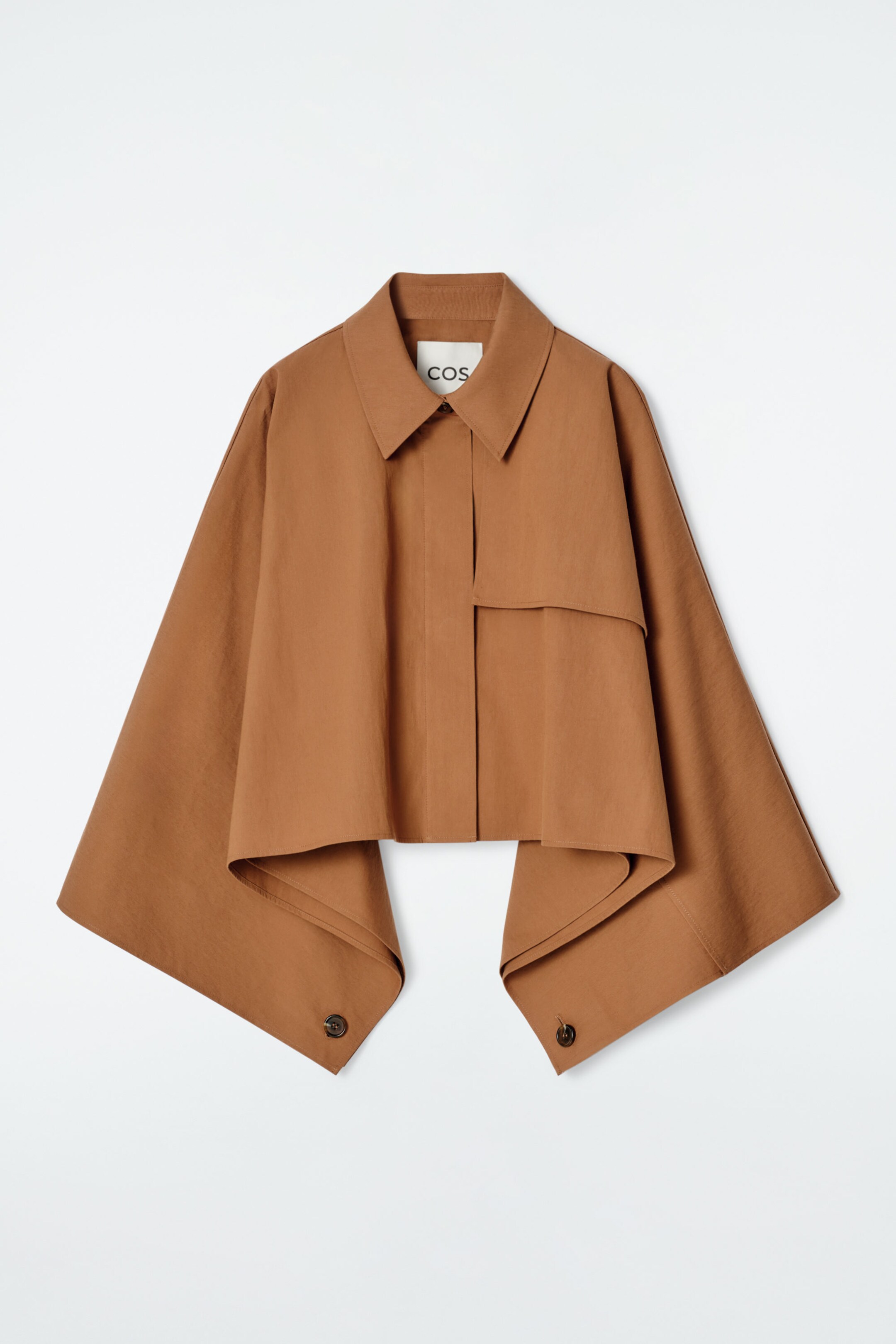 VERKÜRZTES TRENCHCOAT-CAPE MIT OVERSIZED-PASSFORM