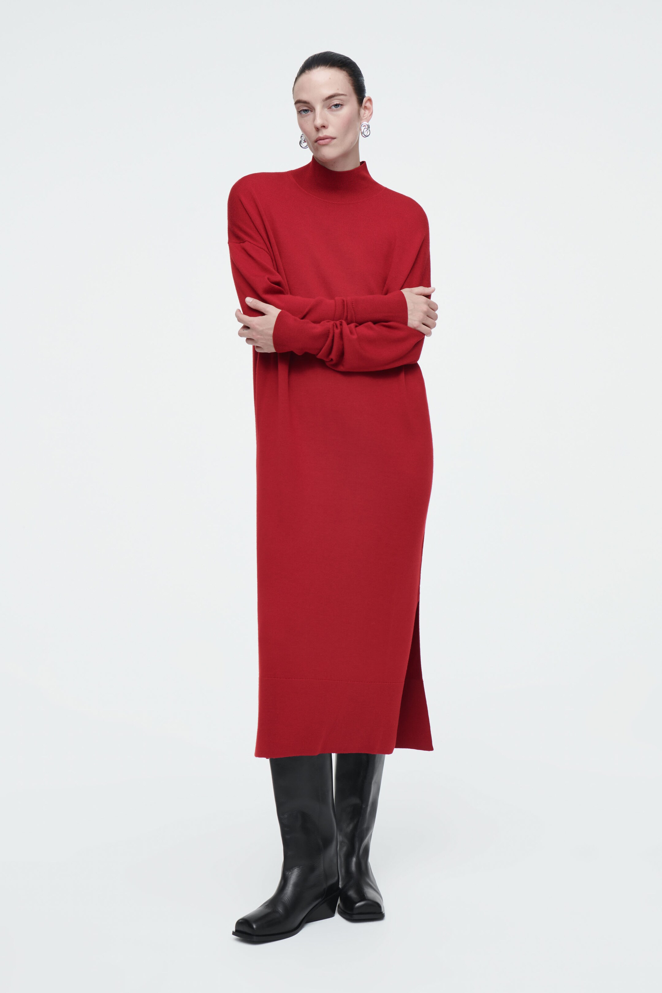 MERINO WOOL TURTLENECK DRESS