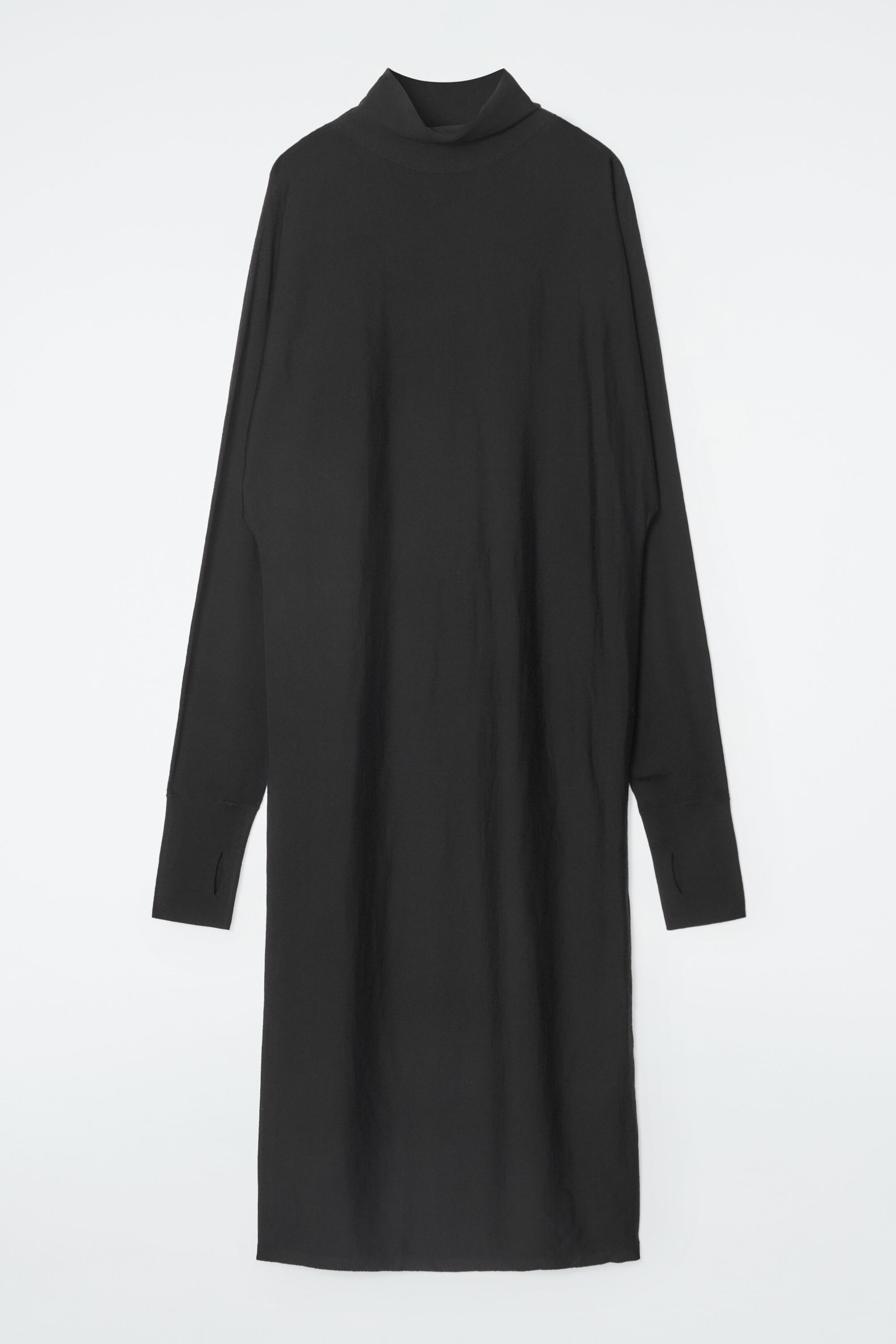 THE FUNNEL-NECK MERINO WOOL DRESS