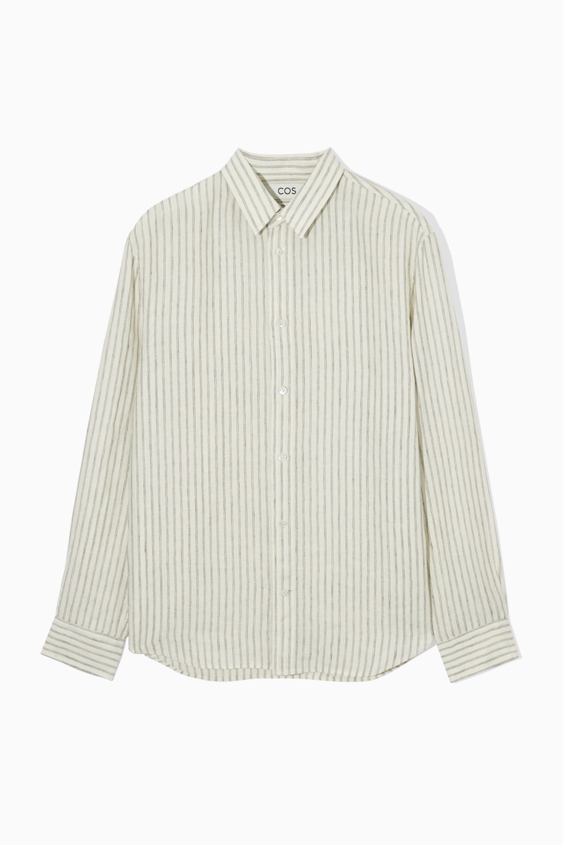 RELAXED STRIPED LINEN LONG-SLEEVED SHIRT