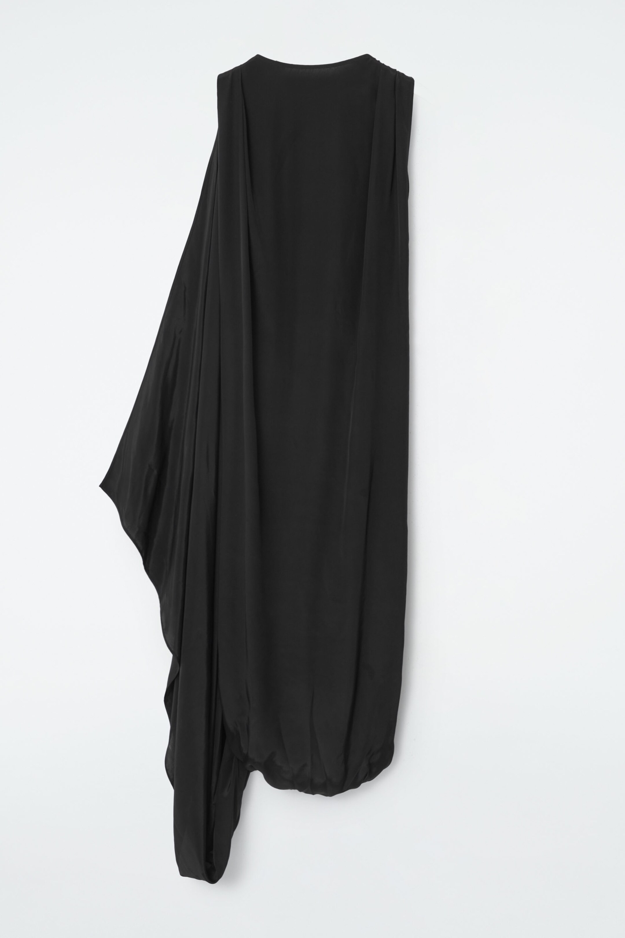 DRAPED BALLOON MIDI DRESS