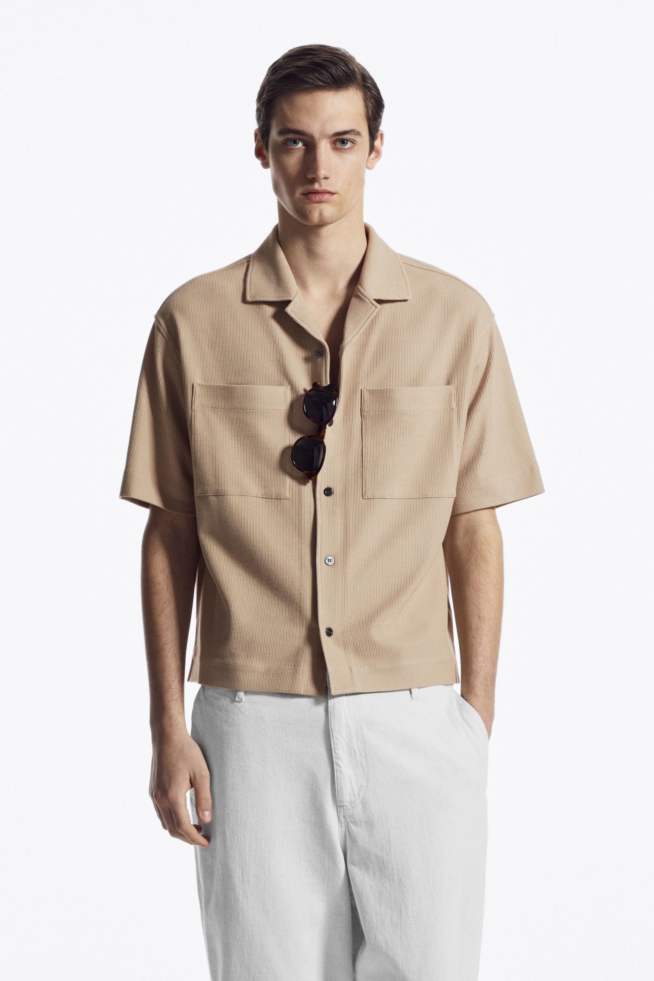 RELAXED TEXTURED COTTON RESORT SHIRT