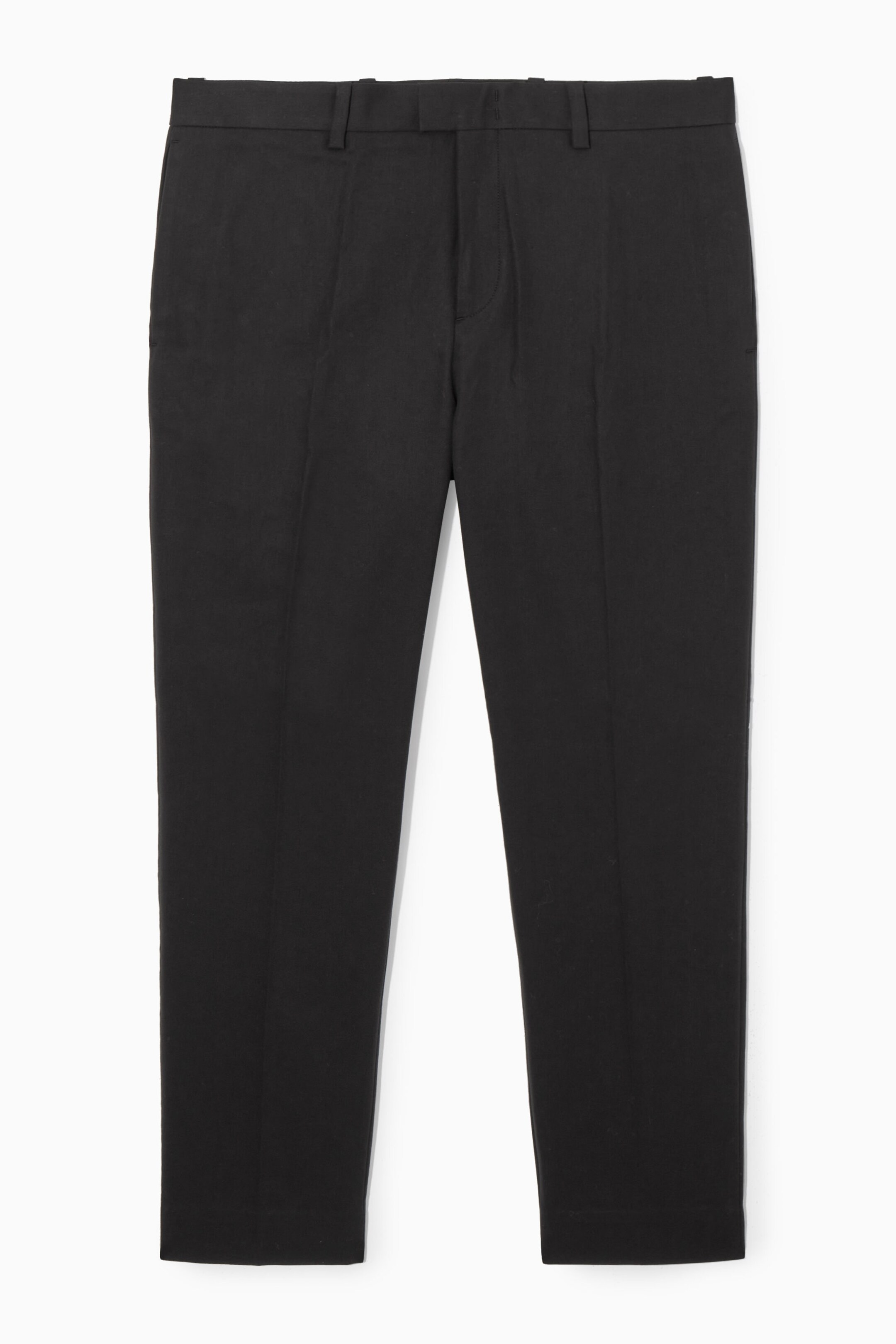 SLIM-LEG TAILORED COTTON TROUSERS