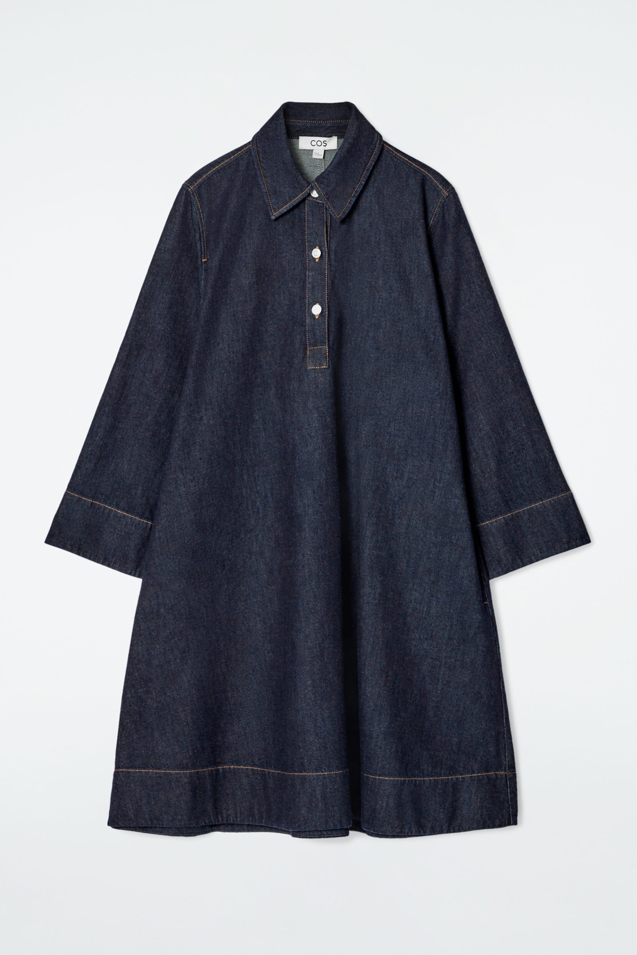 A-LINE DENIM MINI SHIRT DRESS