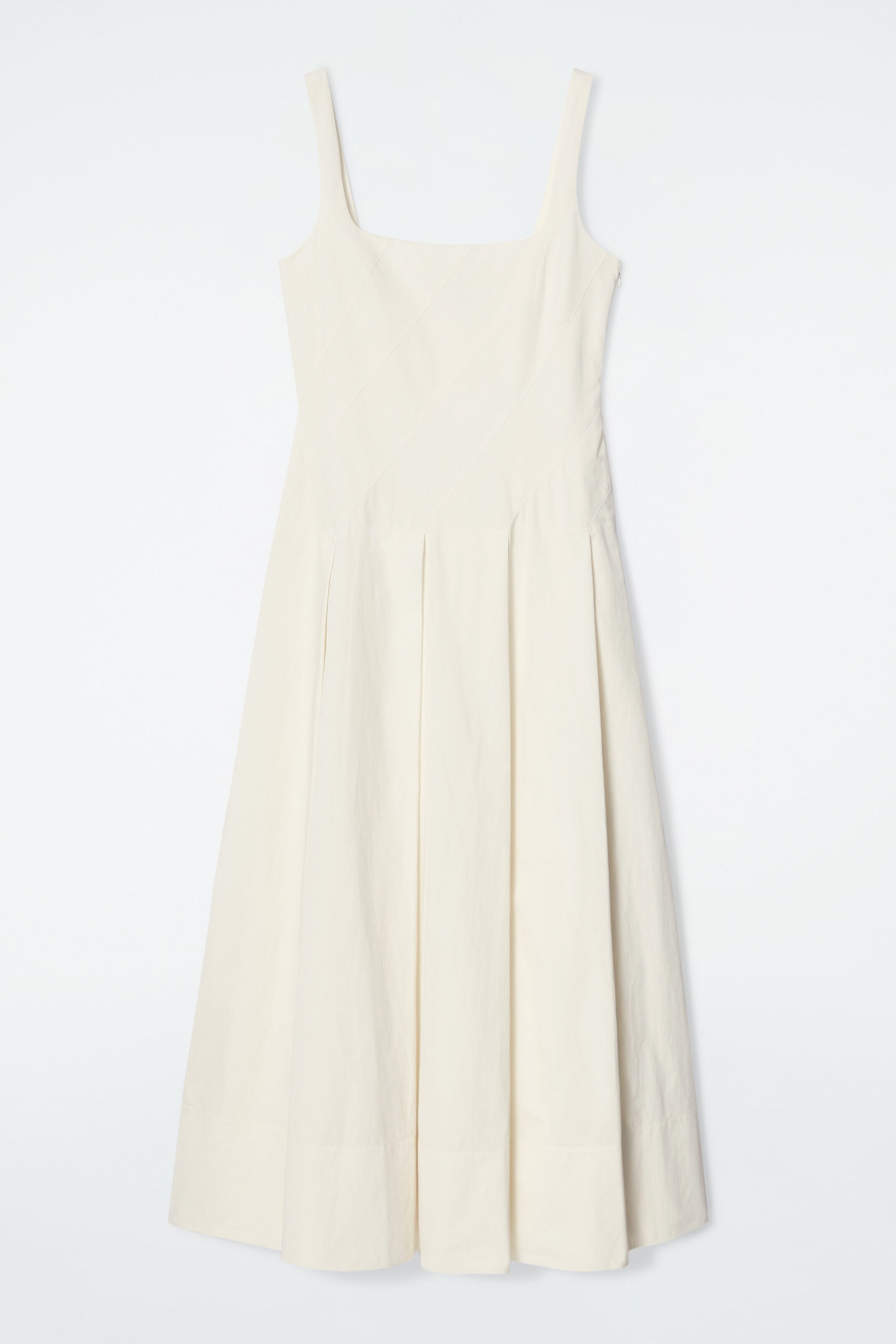 BIAS-PANEL A-LINE MIDI DRESS