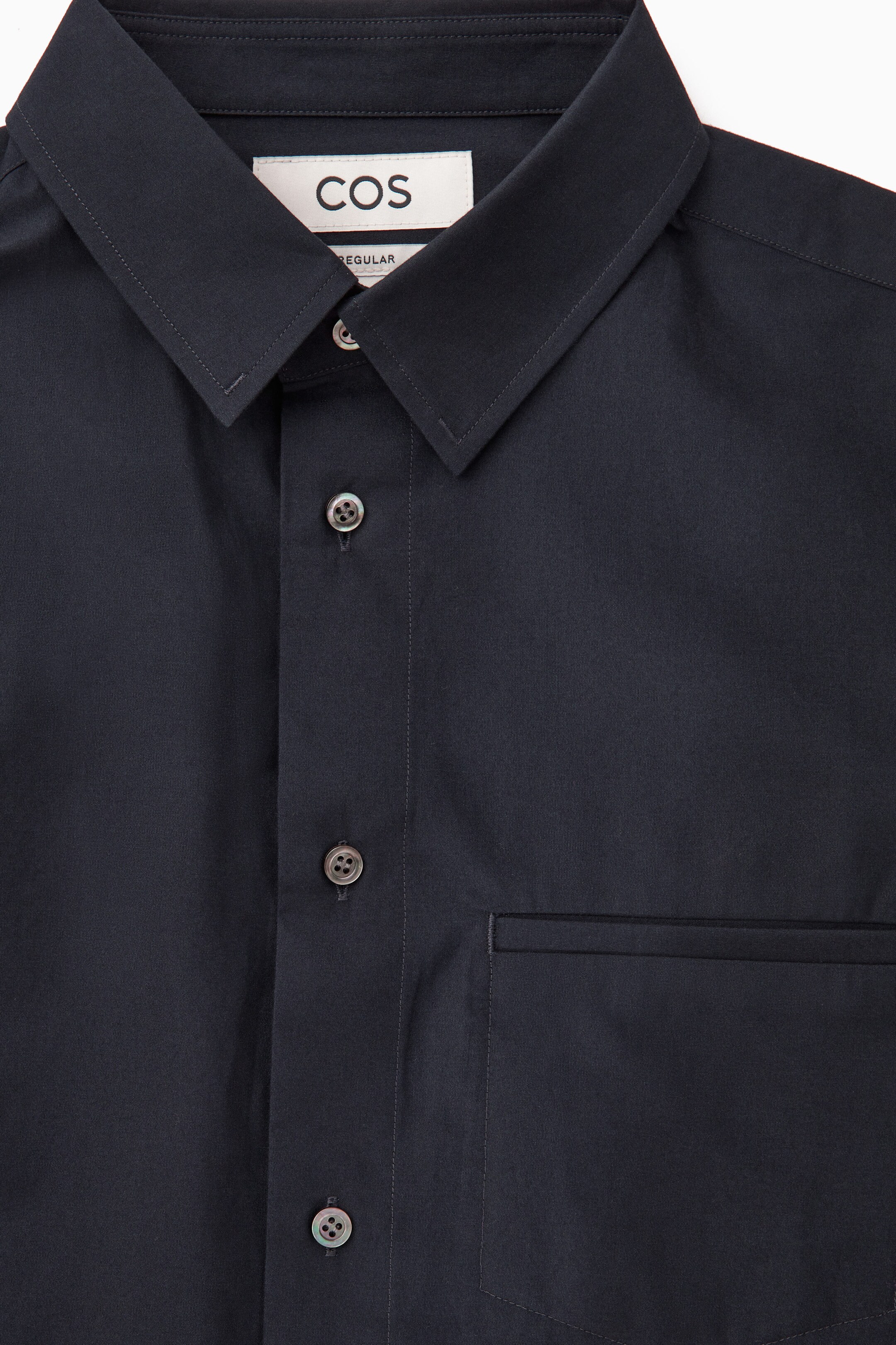 REGULAR TOPSTITCHED COTTON SHIRT