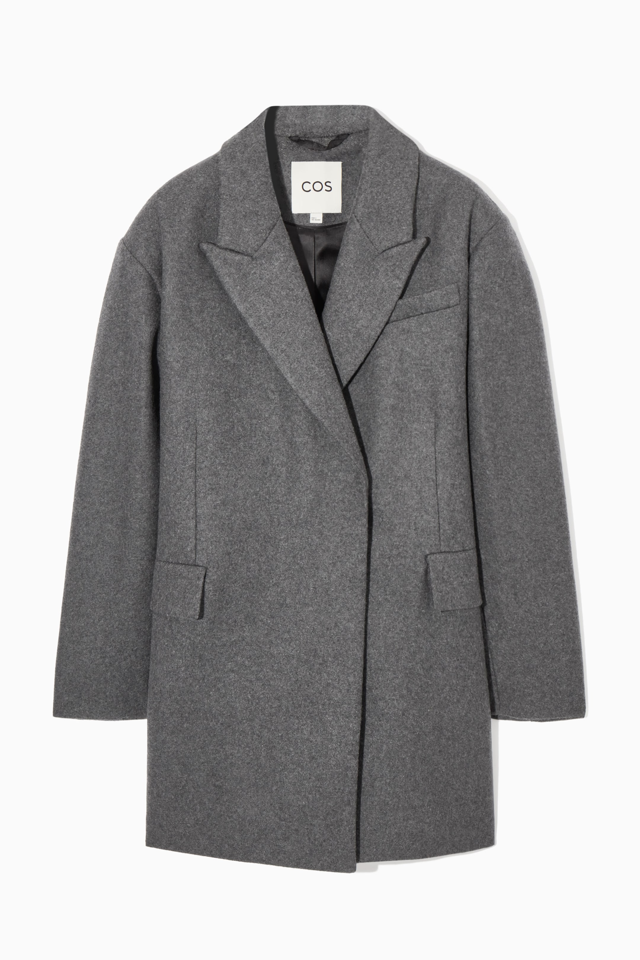 OVERSIZED POWER-SHOULDER WOOL COAT