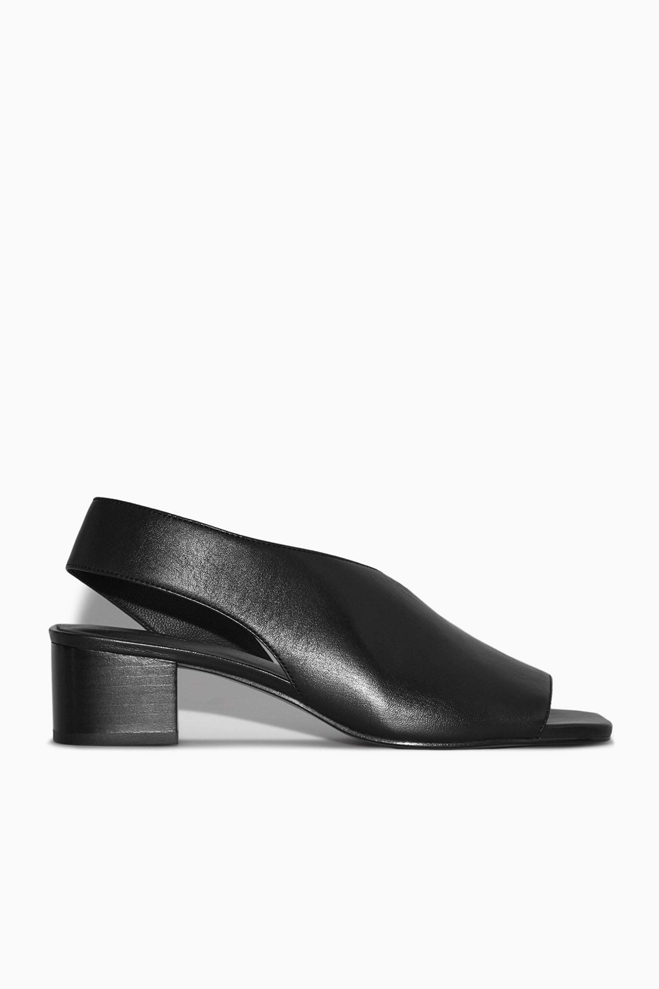 SANDALES SLINGBACK CUIR TALON BLOC