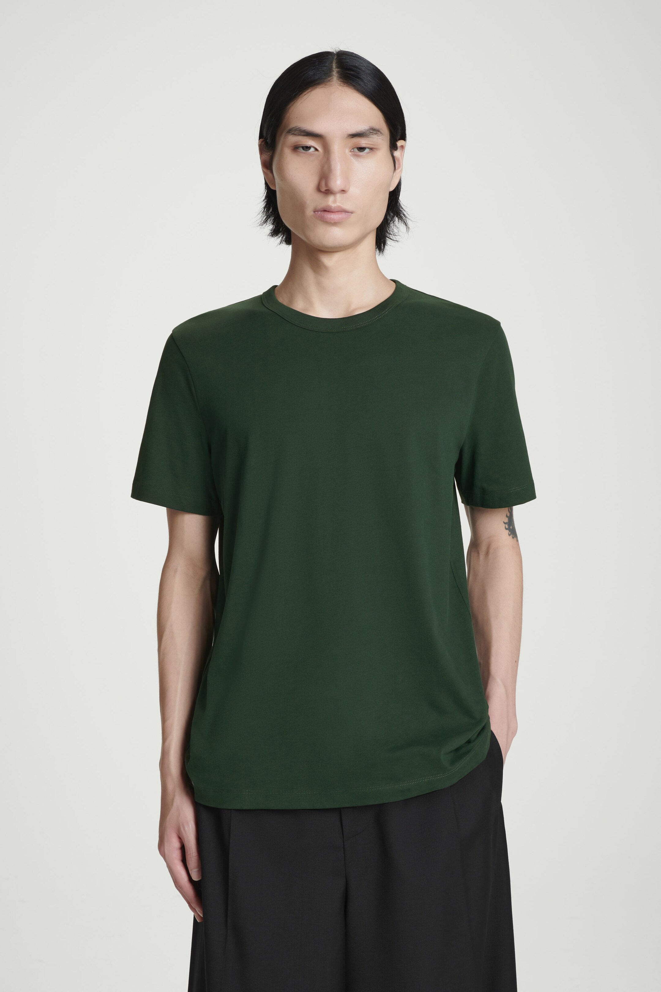 REGULAR LIGHTWEIGHT BRUSHED-COTTON T-SHIRT