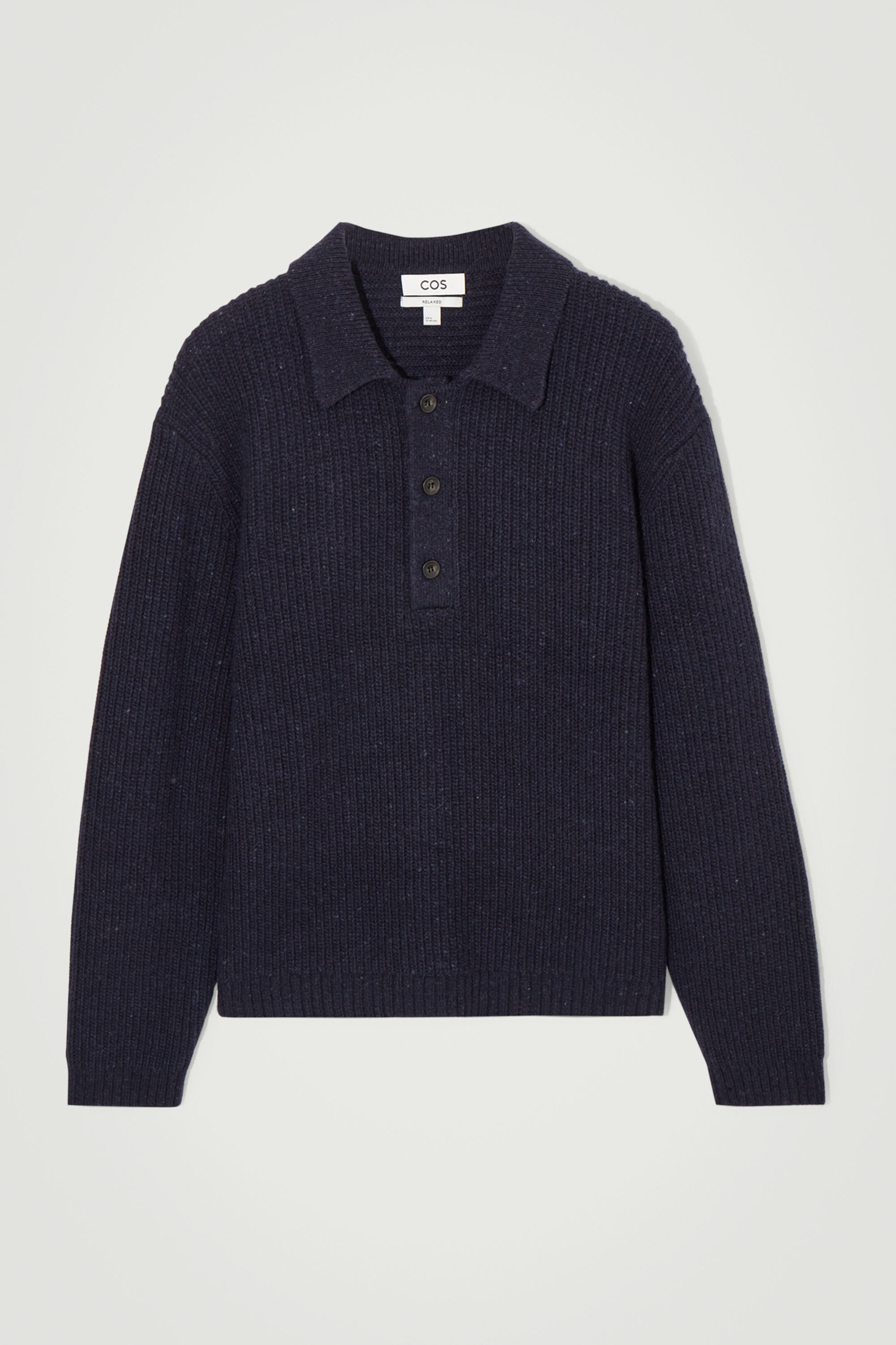 RIBBED WOOL AND CASHMERE-BLEND POLO SHIRT