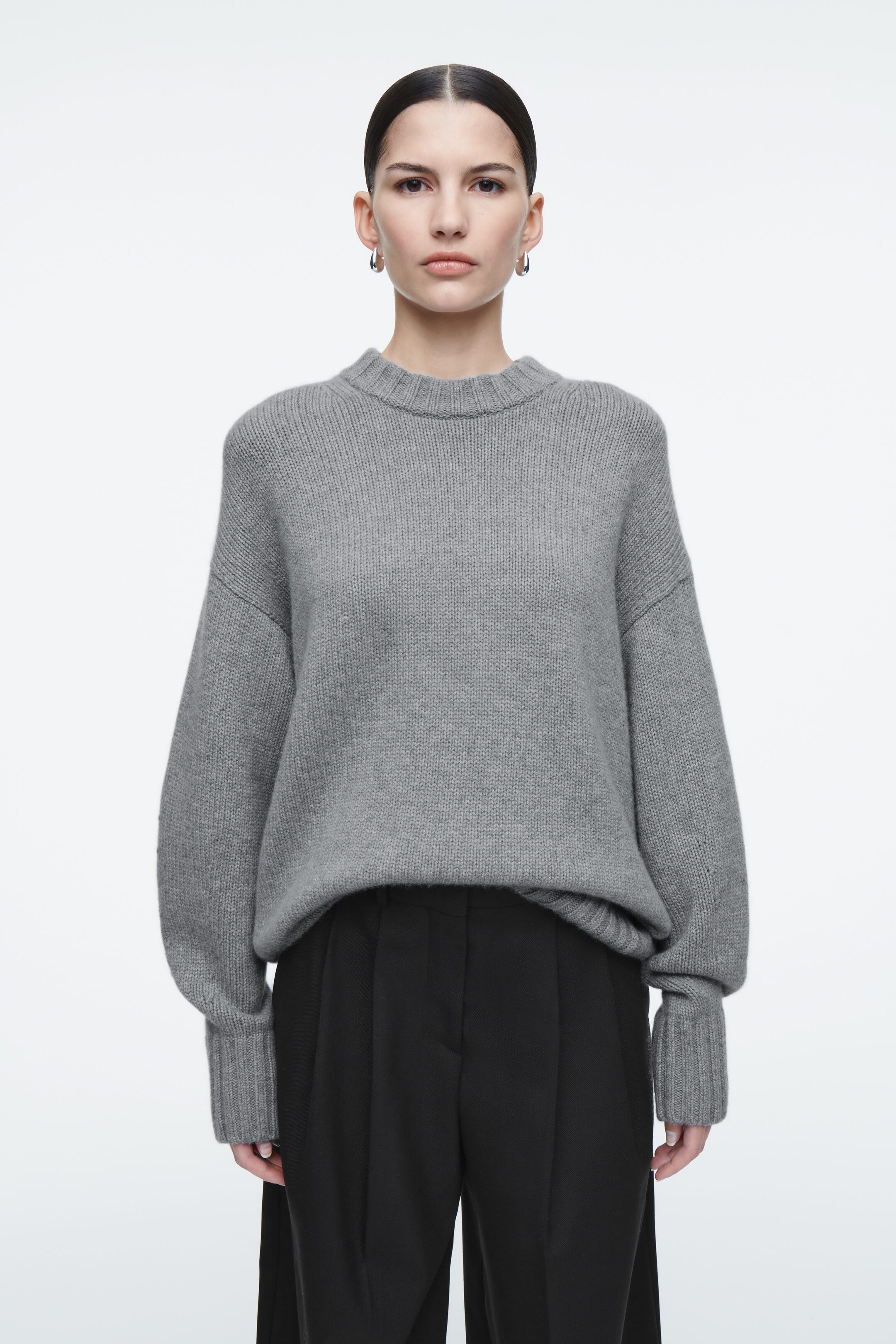 CHUNKY PURE CASHMERE CREW-NECK JUMPER