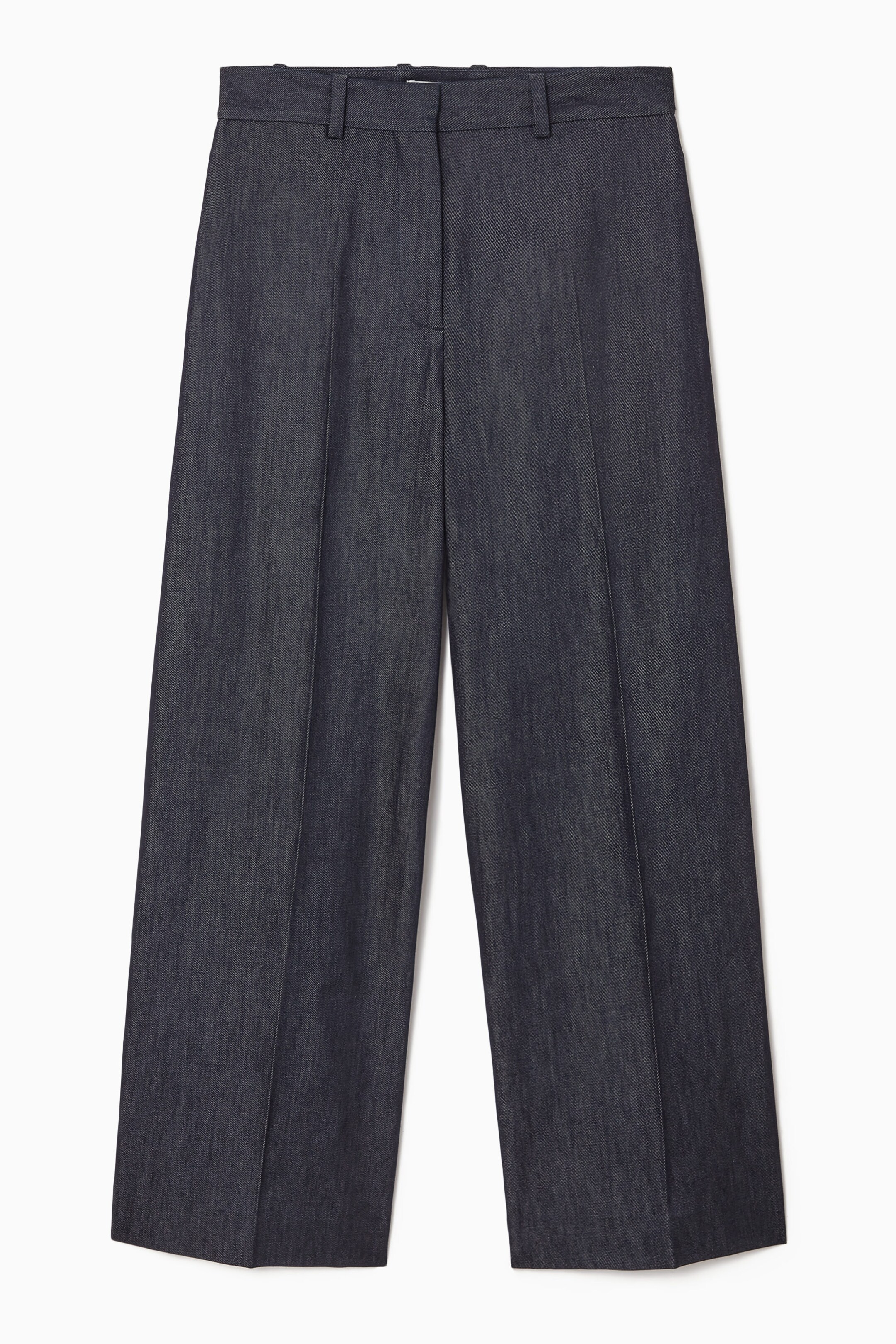 TAILORED WIDE-LEG DENIM PANTS