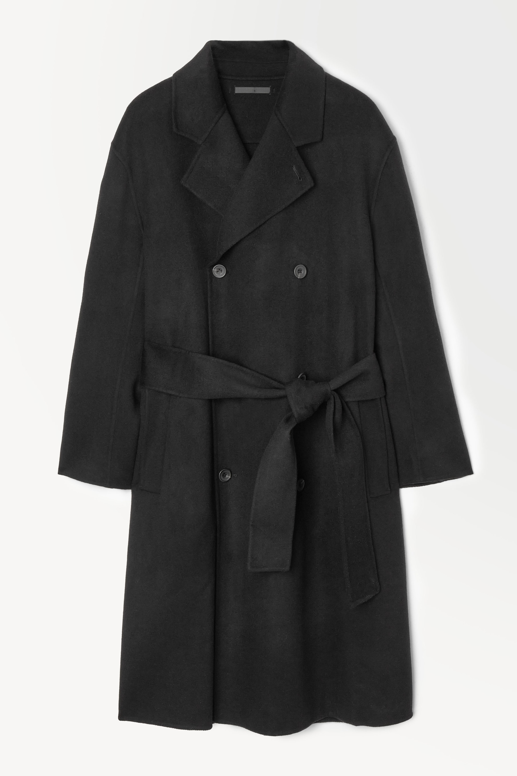 THE DOUBLE BREASTED WOOL COAT BLACK