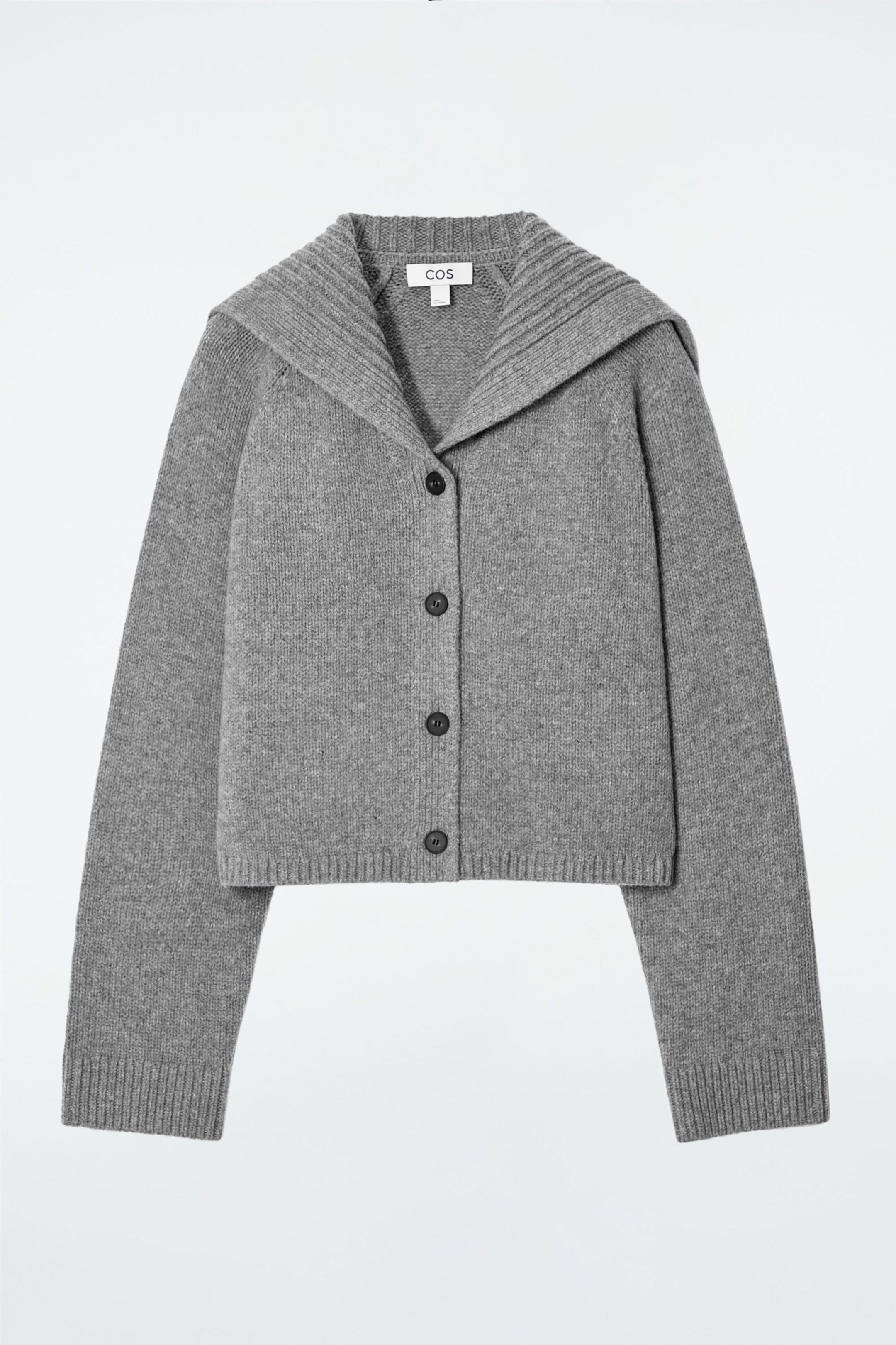 SAILOR-COLLAR WOOL CARDIGAN