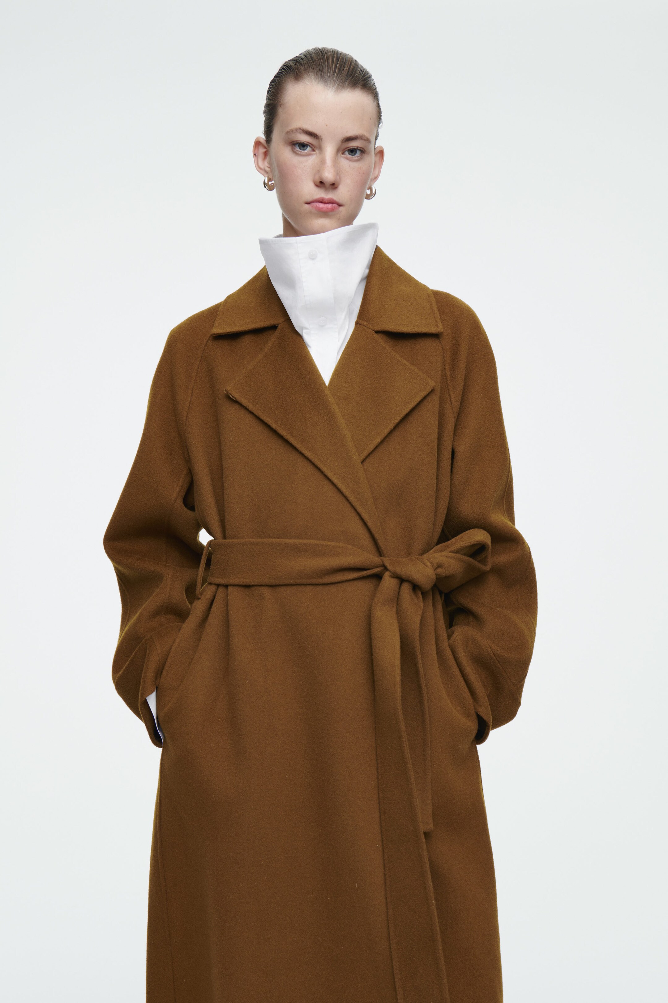 [New] COS Wool Belted Wrap Coat outlet