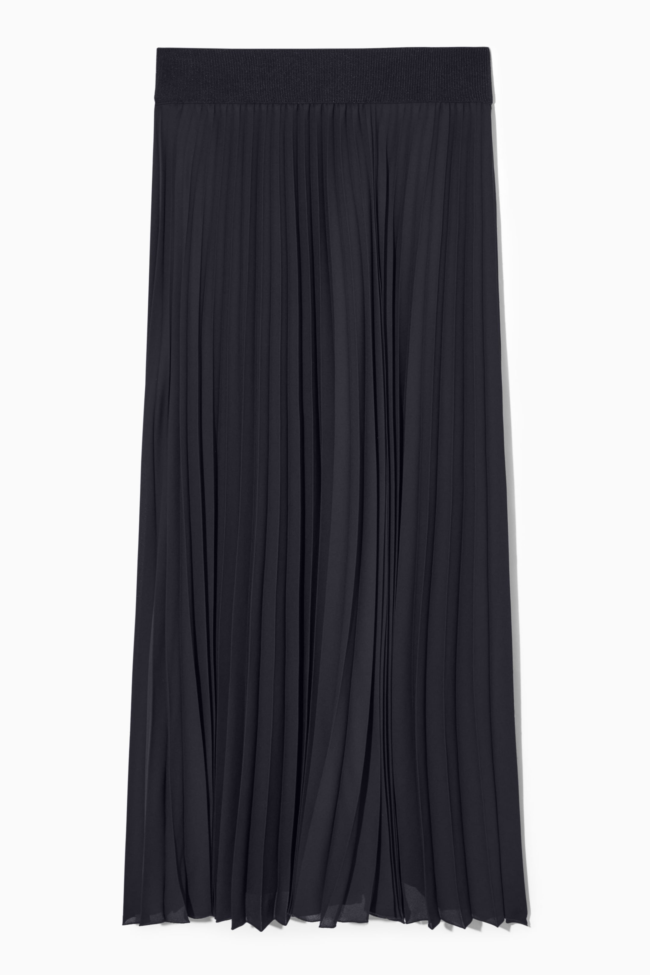 ELASTICATED PLEATED MIDI SKIRT