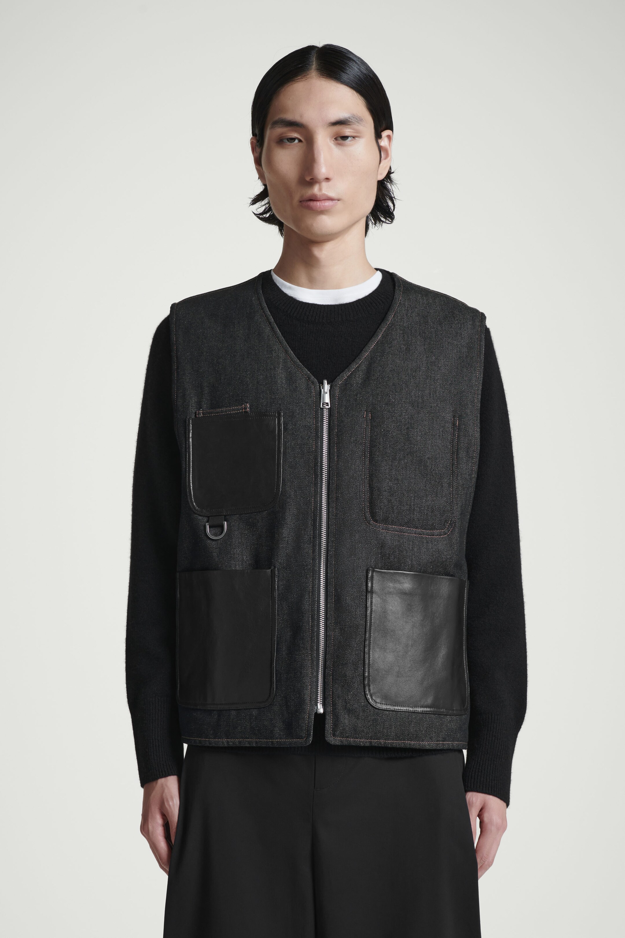 REVERSIBLE DENIM UTILITY GILET