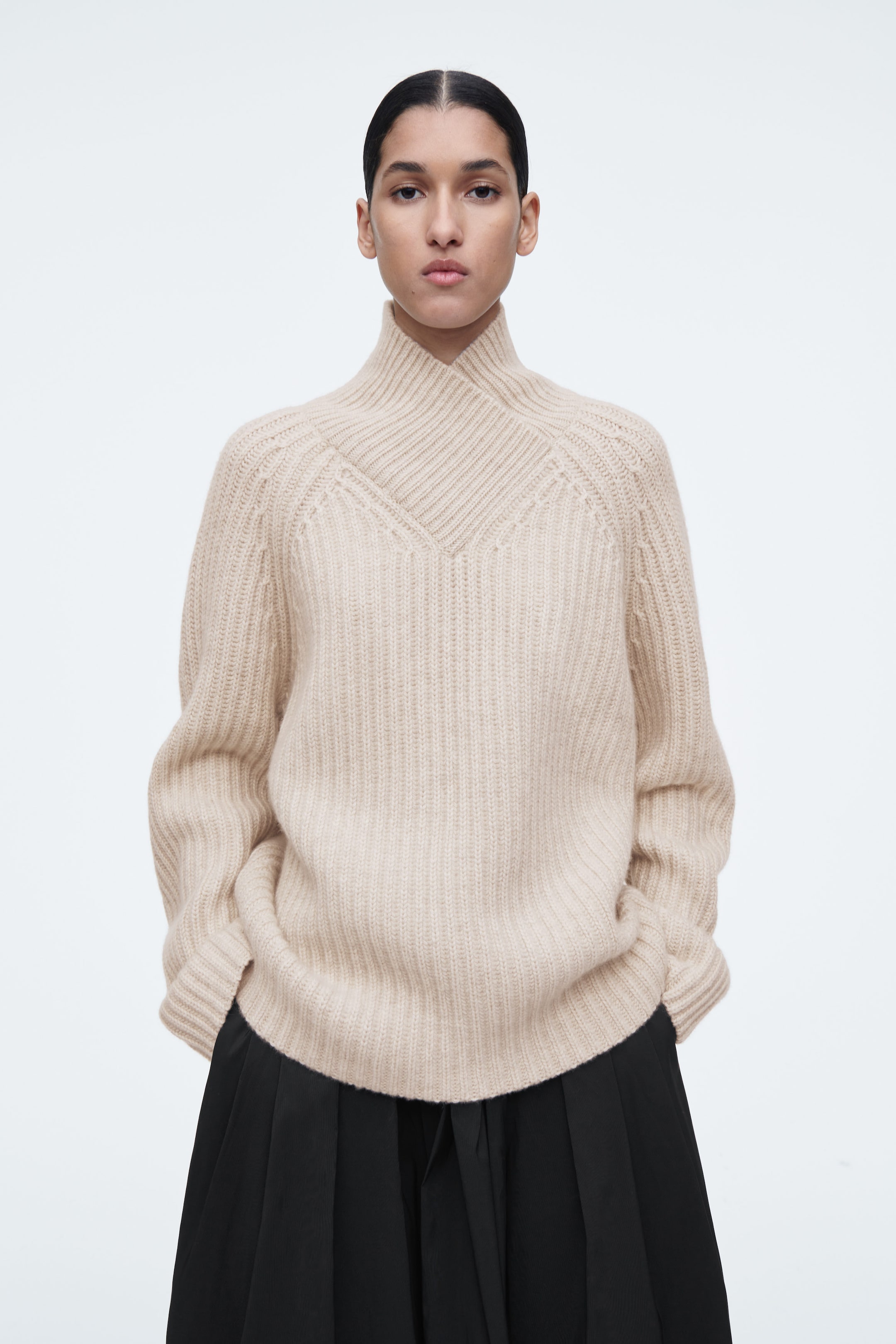 WRAPCOLLAR PURE CASHMERE JUMPER