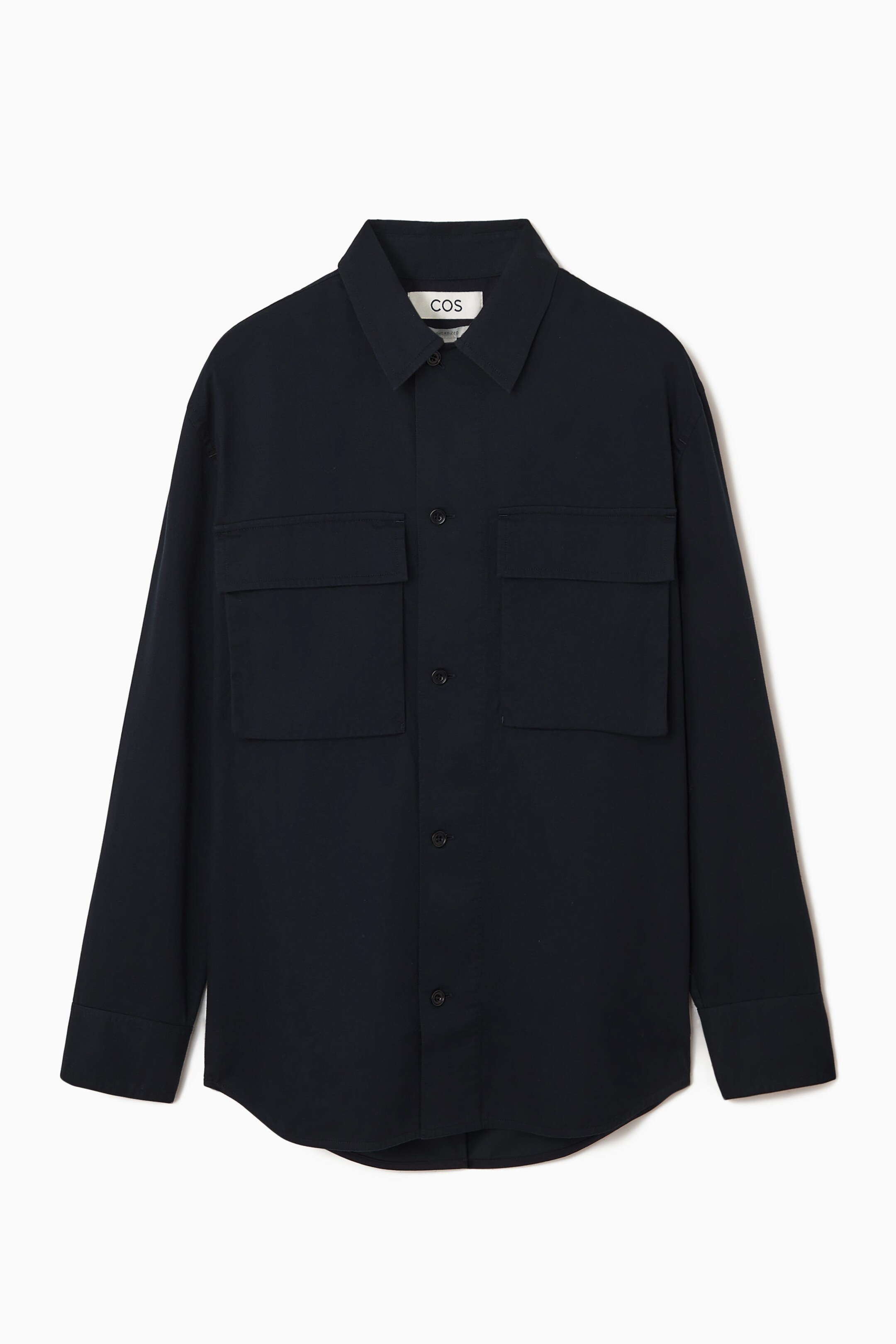 COLOUR-BLOCK PANELLED WOOL CARDIGAN - BLACK / NAVY