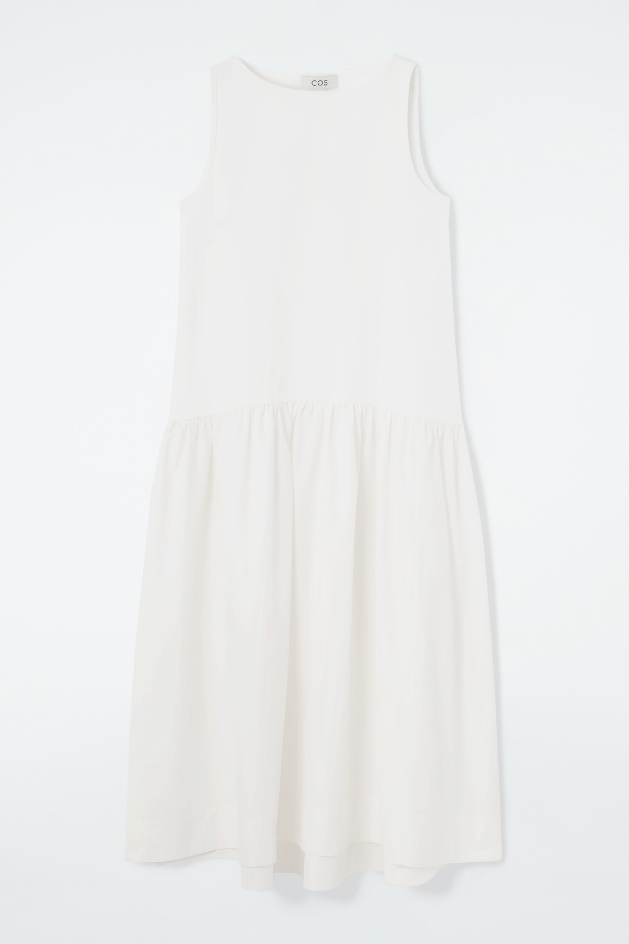 VOLUMINOUS SLEEVELESS MIDI DRESS