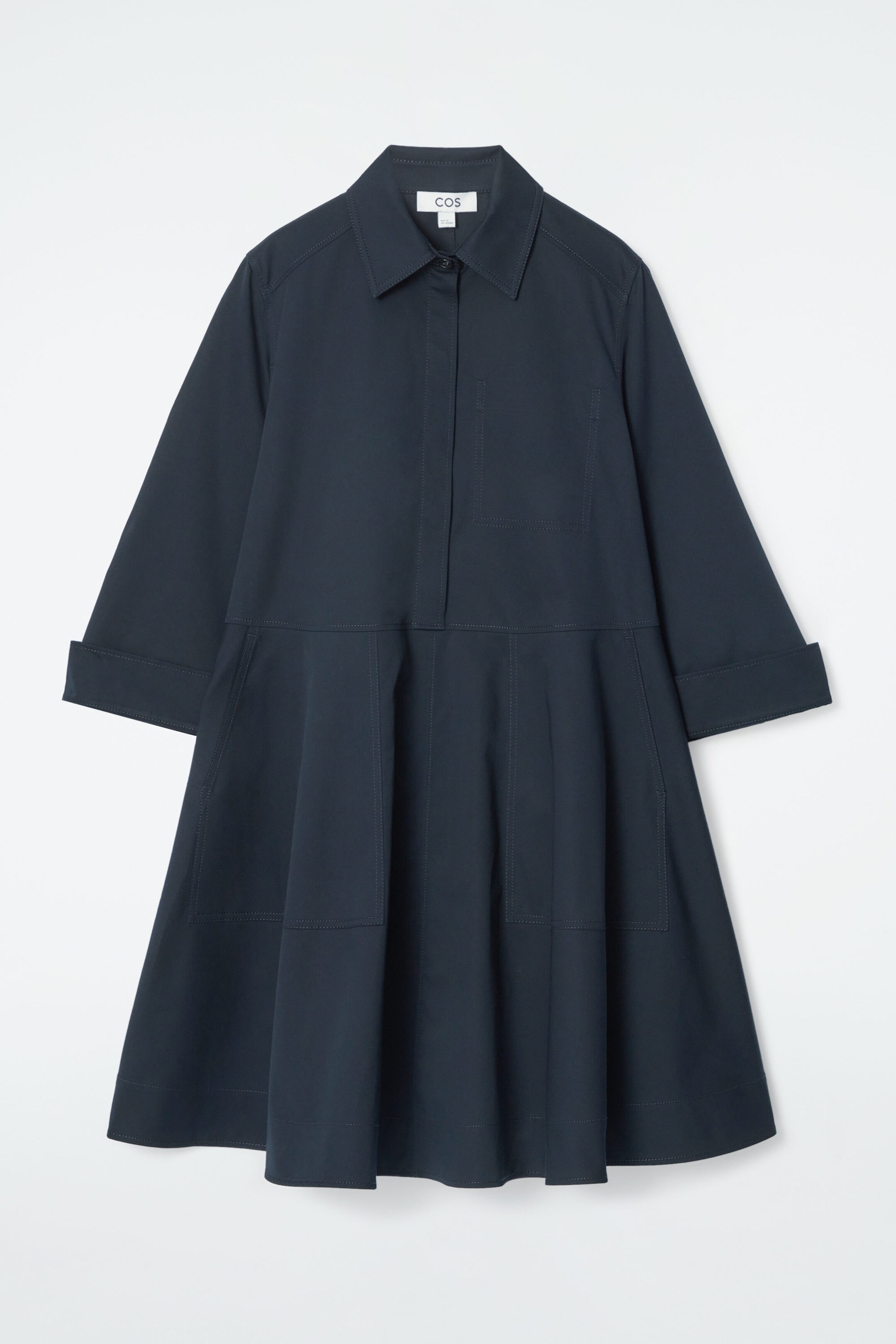 COTTON UTILITY SHIRT DRESS