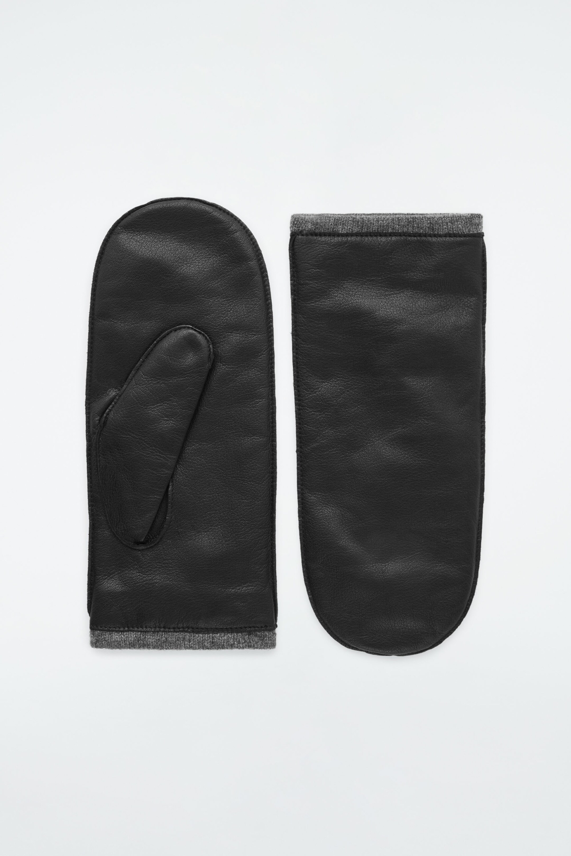 CASHMERE-LINED LEATHER MITTENS