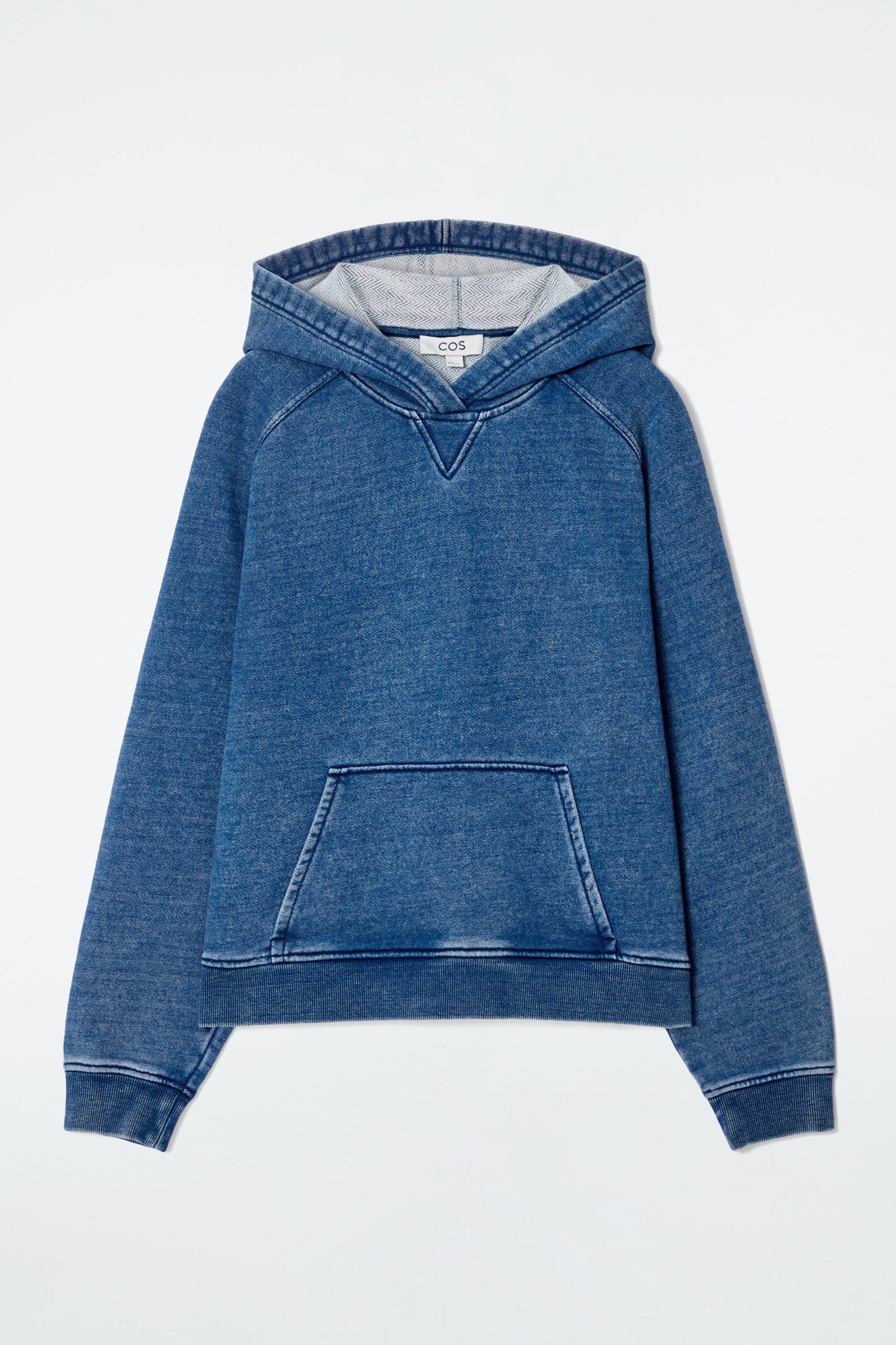 SUDADERA CON CAPUCHA DE PUNTO CON LAVADO DE DENIM