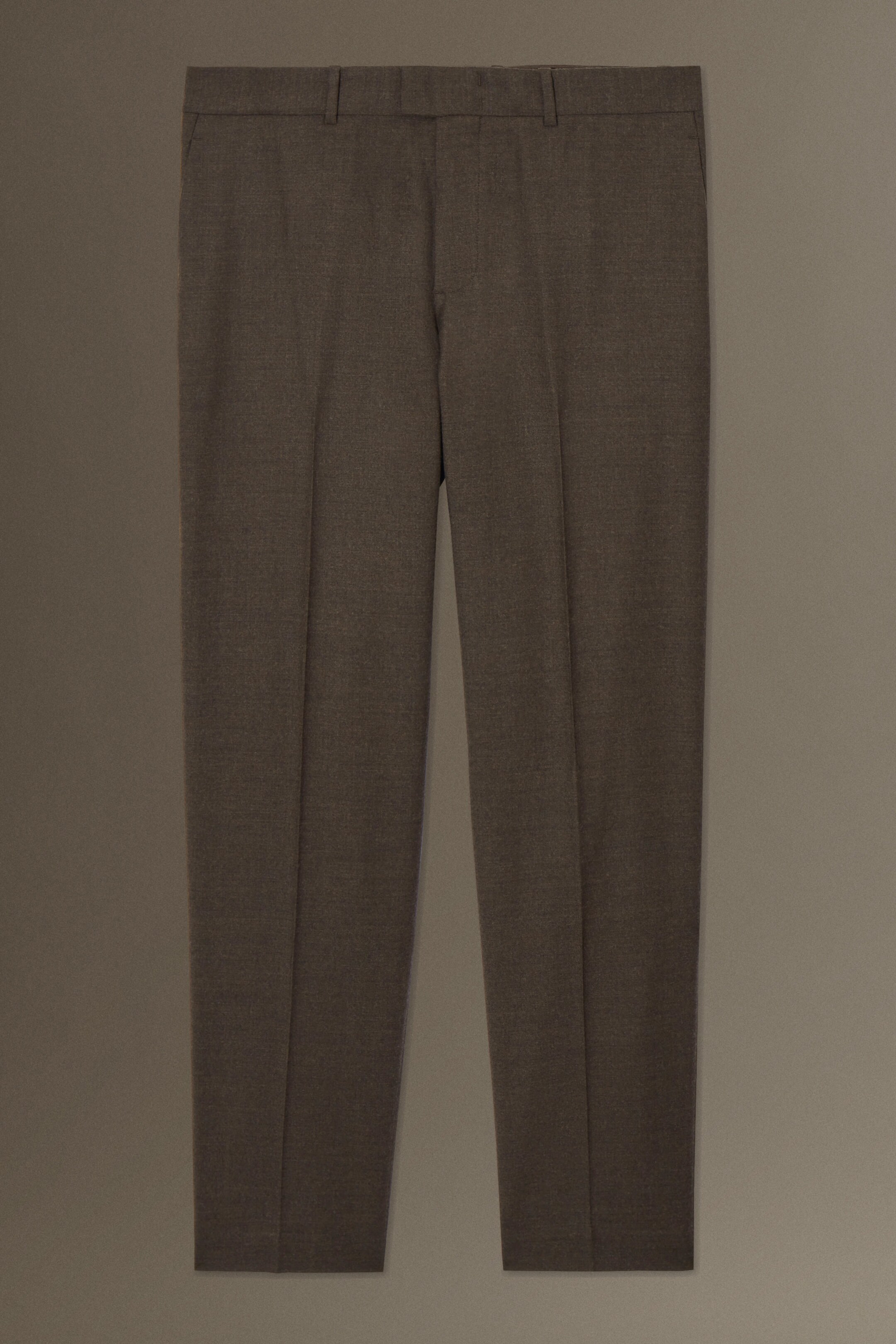 REGULAR WOOL-FLANNEL STRAIGHT-LEG TROUSERS