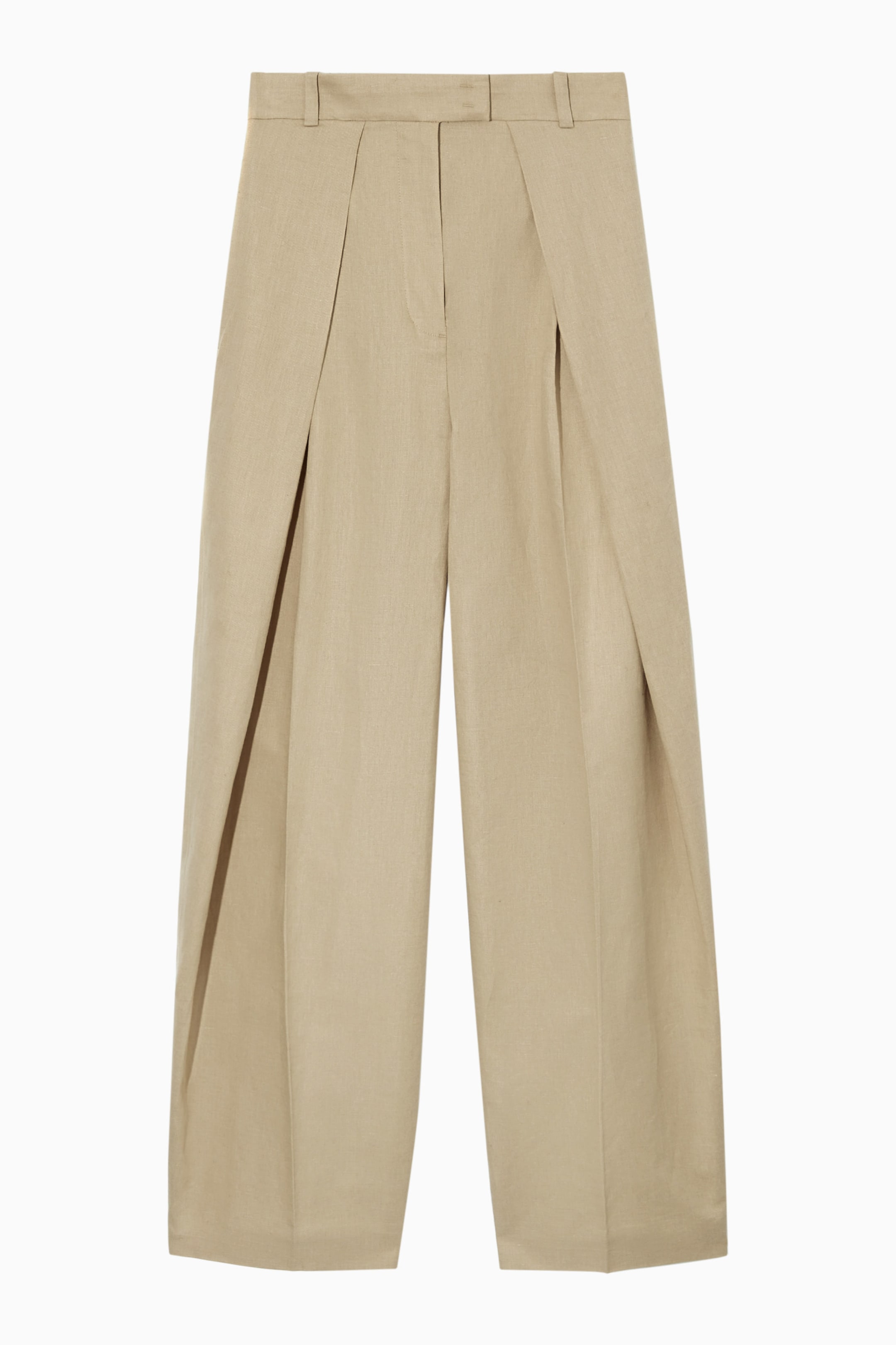 RELAXED TAILORED LINEN WIDE-LEG TROUSERS